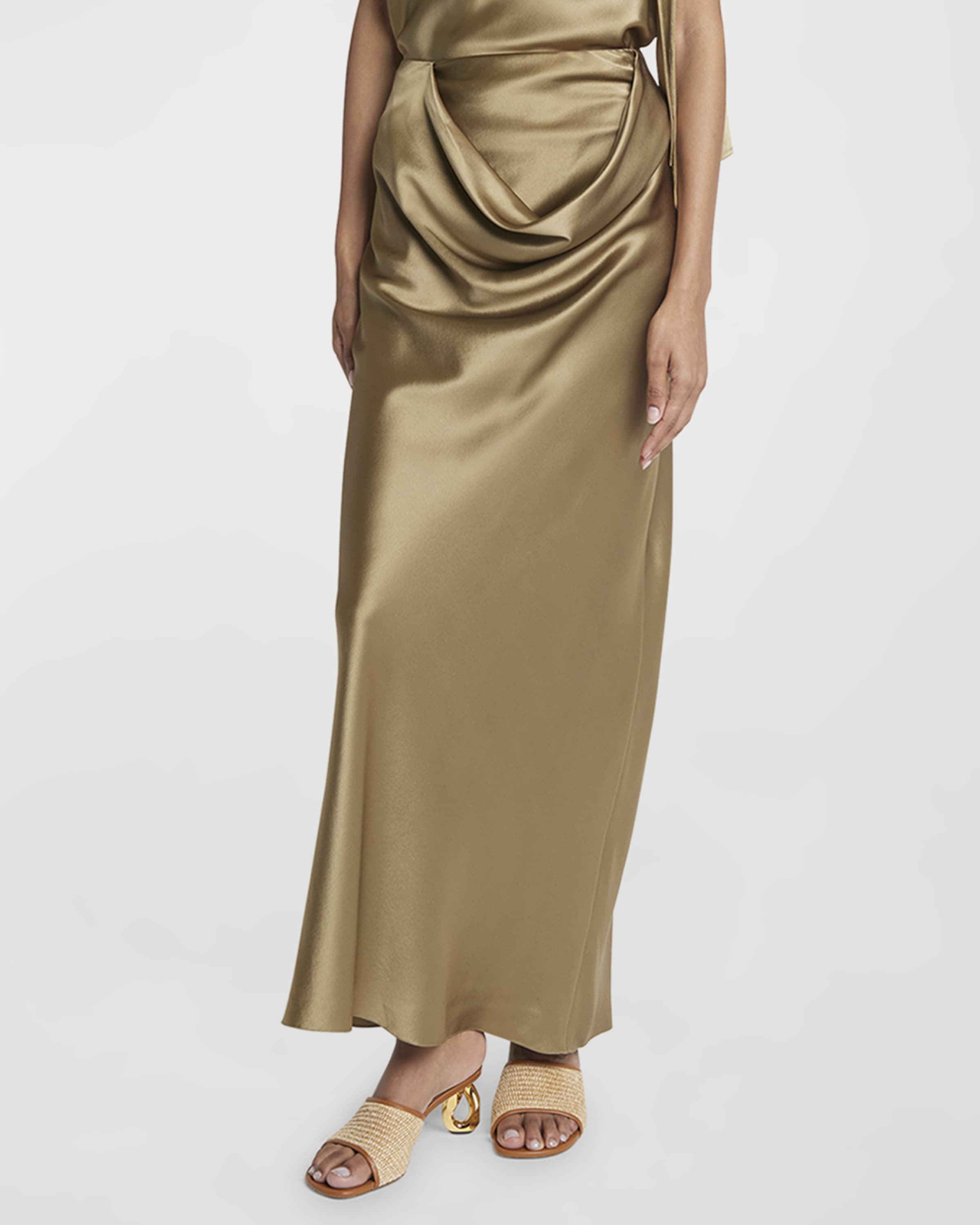 JW Anderson Draped Waist Silk Maxi Column Skirt