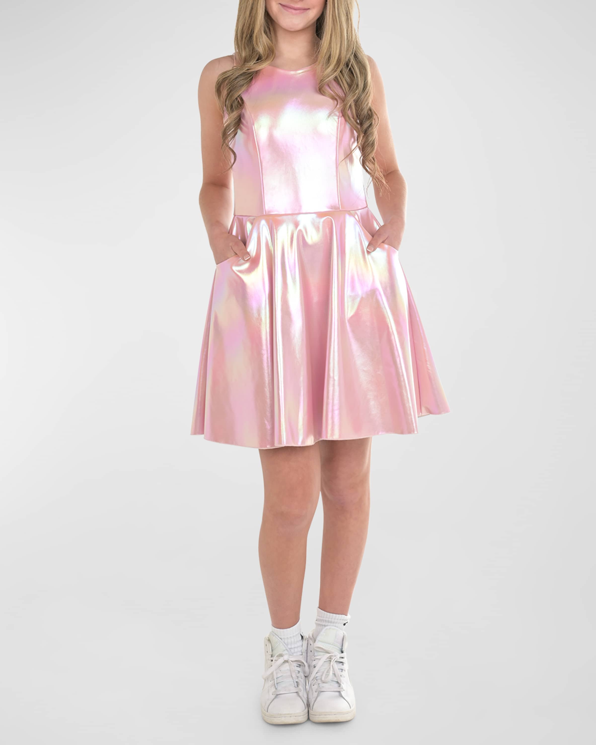 Zoe Girl's Iridescent Dress W/ Pockets, Size 4-6