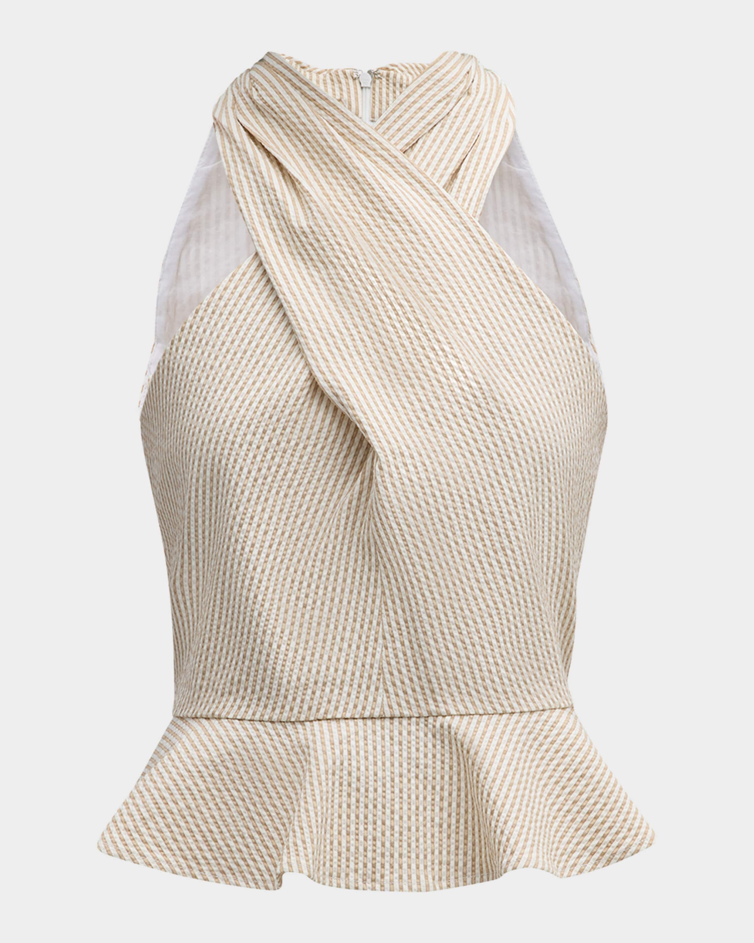 Veronica Beard Drey Seersucker Halter Top