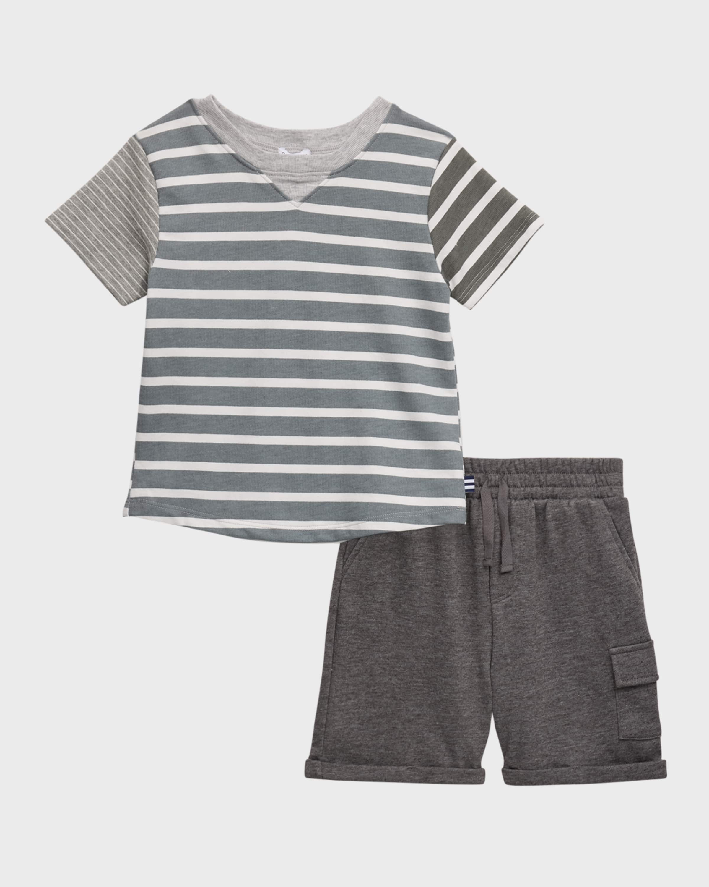 Splendid Boy's Mixed Striped T-Shirt & Shorts Set, Size 3M-24M