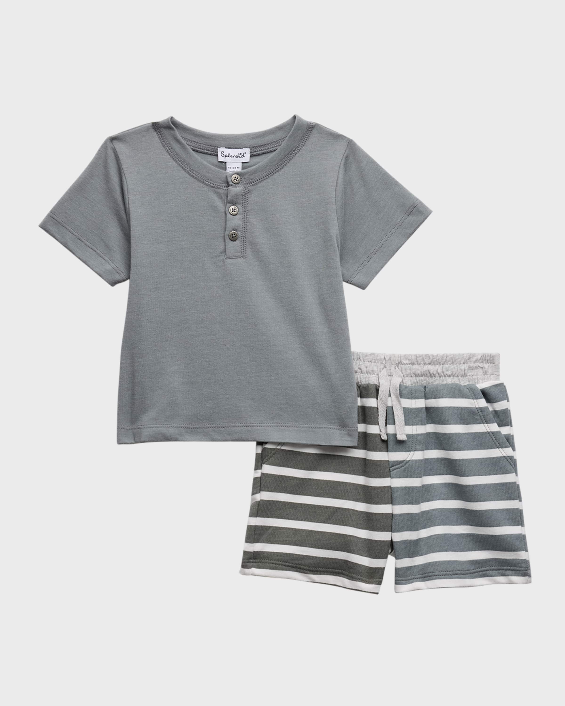 Splendid Boy's Mixed Striped Shorts Set, Size 3M-24M