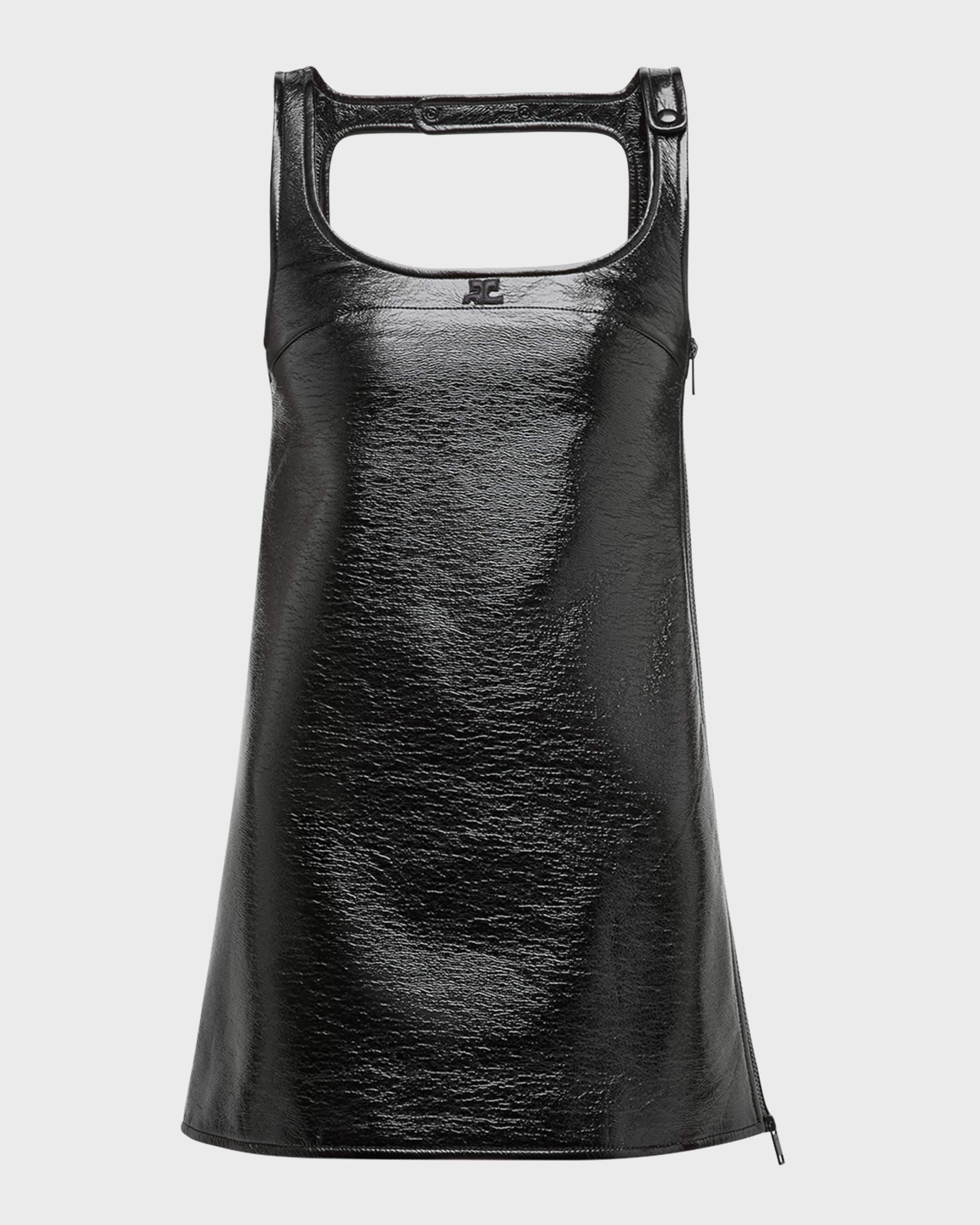 Courreges Reedition Vinyl A-Line Mini Dress | Neiman Marcus
