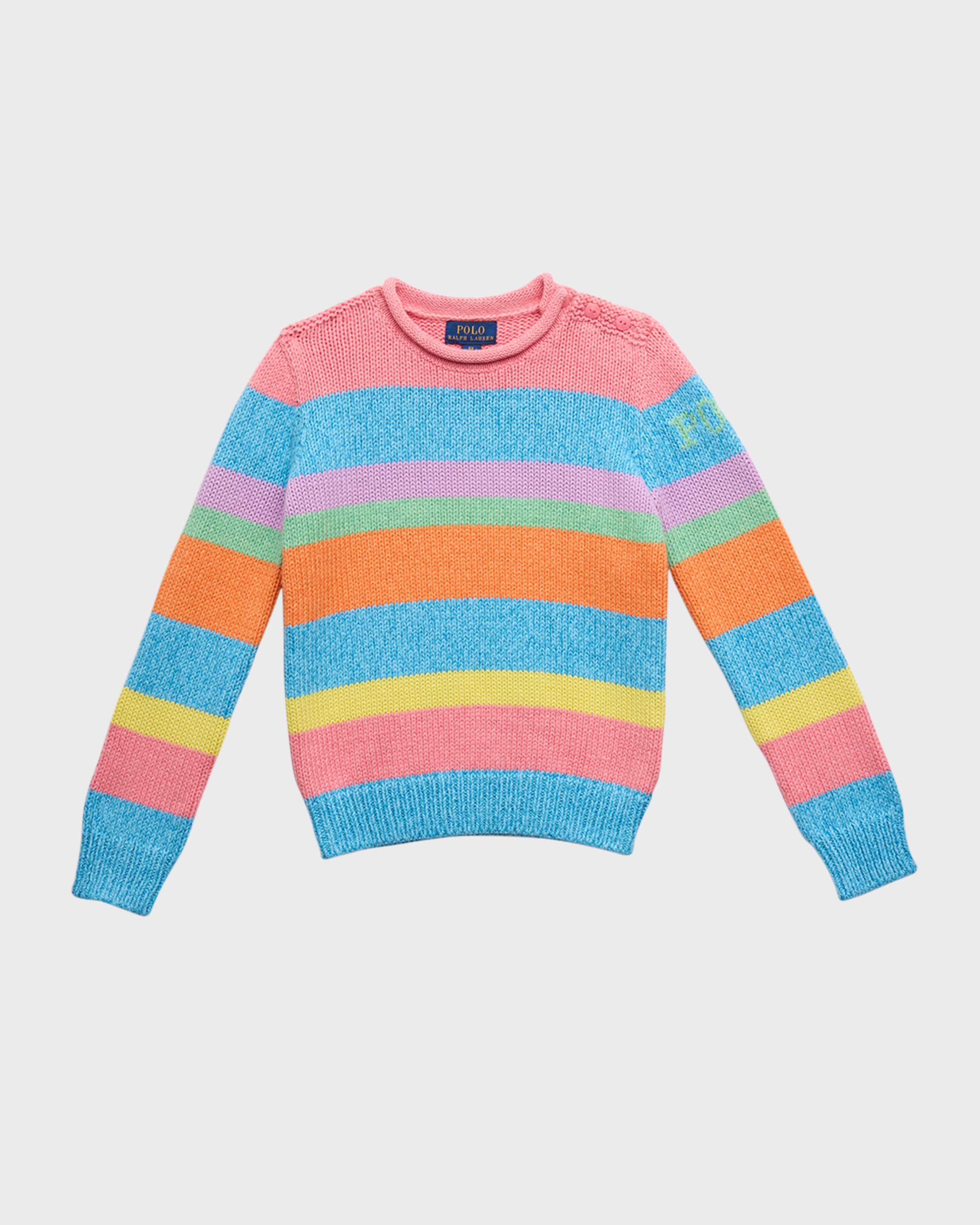 Ralph Lauren Childrenswear Girl's Multicolor Striped Sweater, Size 2-6X