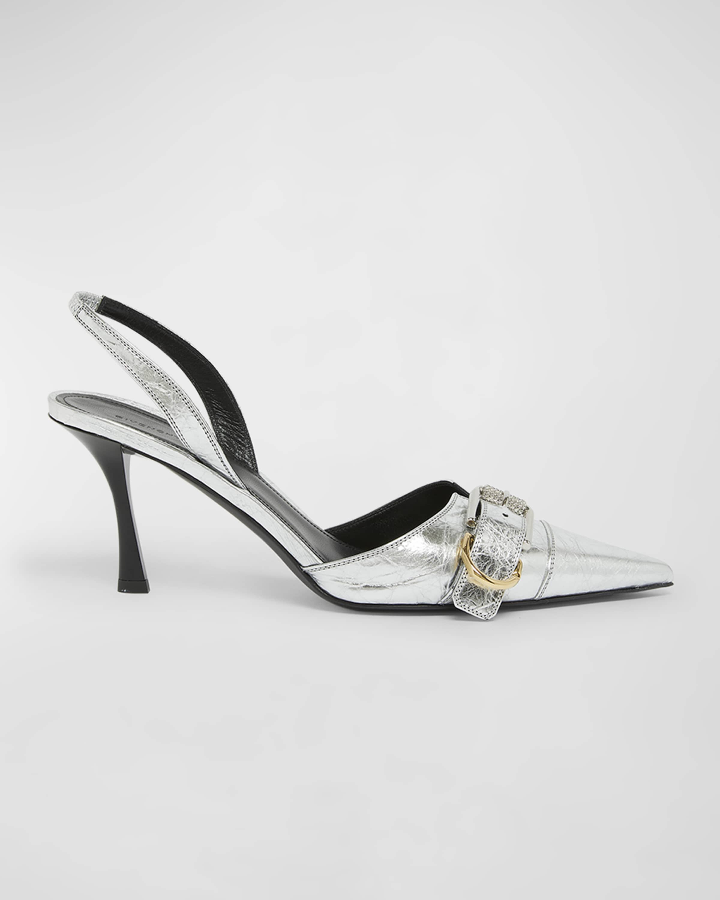 Givenchy Voyou Metallic Buckle Slingback Pumps | Neiman Marcus
