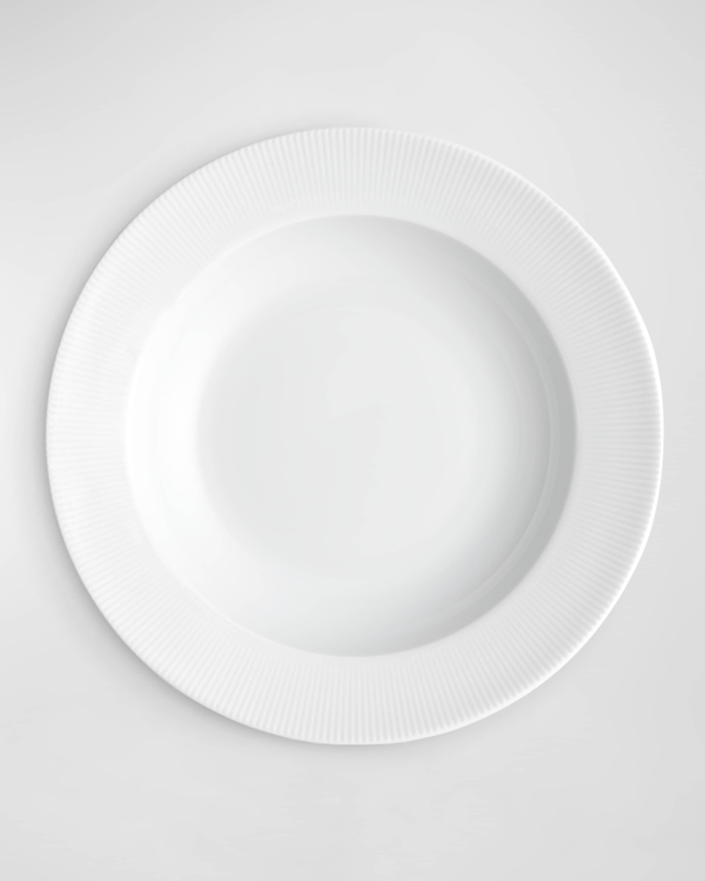 PILLIVUYT Eventail Set Of 4 Rimmed Pinstripe Soup Plates - 8.5"