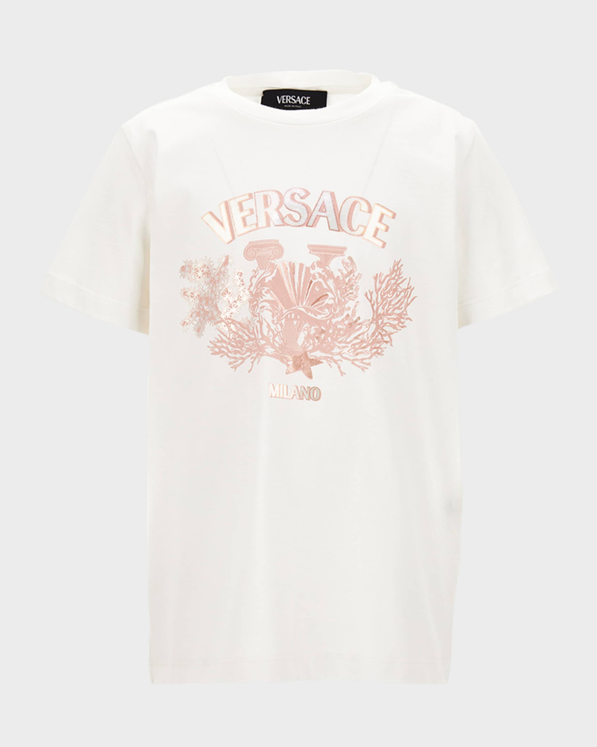 Versace Girl's Classic Logo-Print T-Shirt, Size 8-14