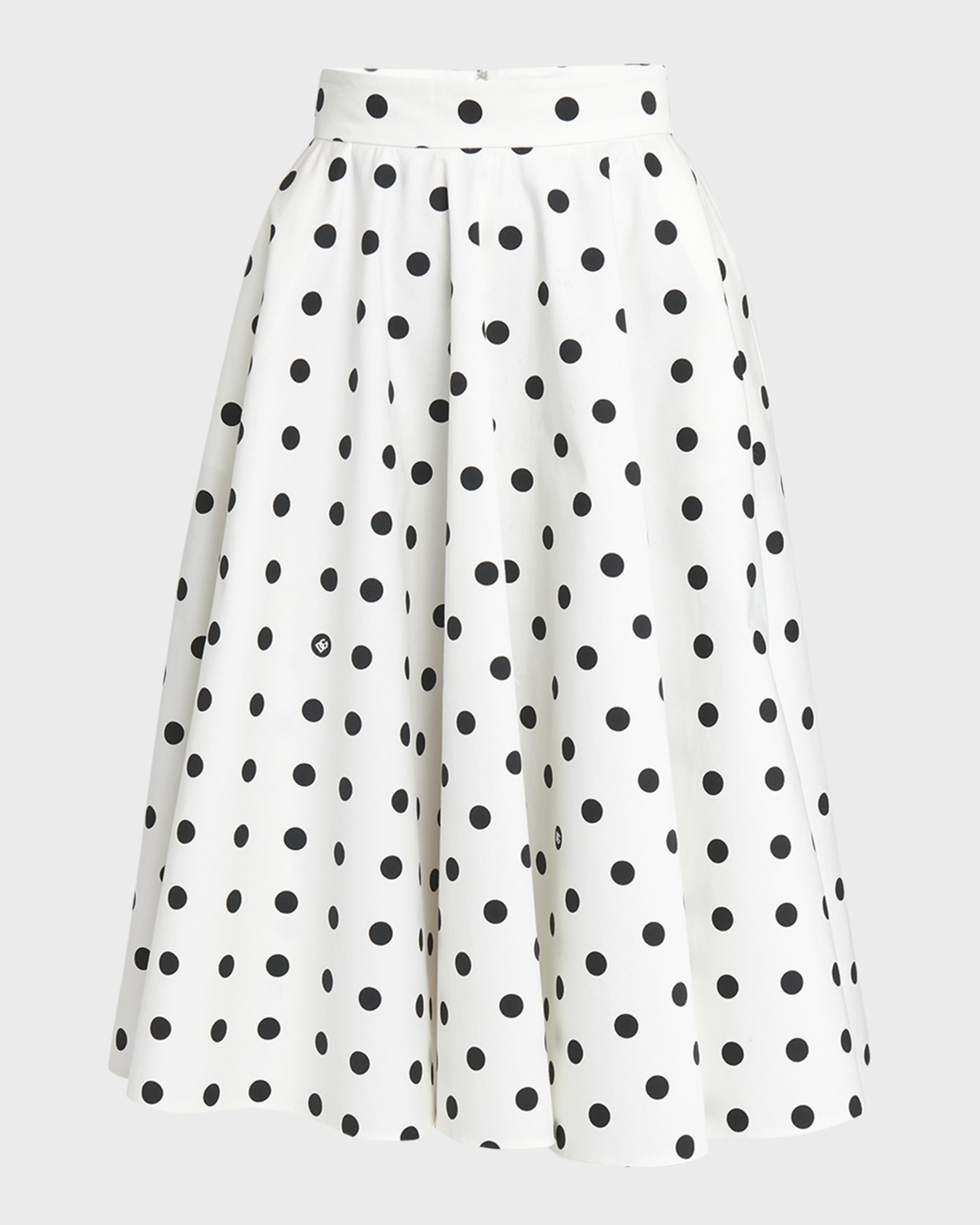 Dolce&Gabbana Polka-Dot Circle Midi Skirt