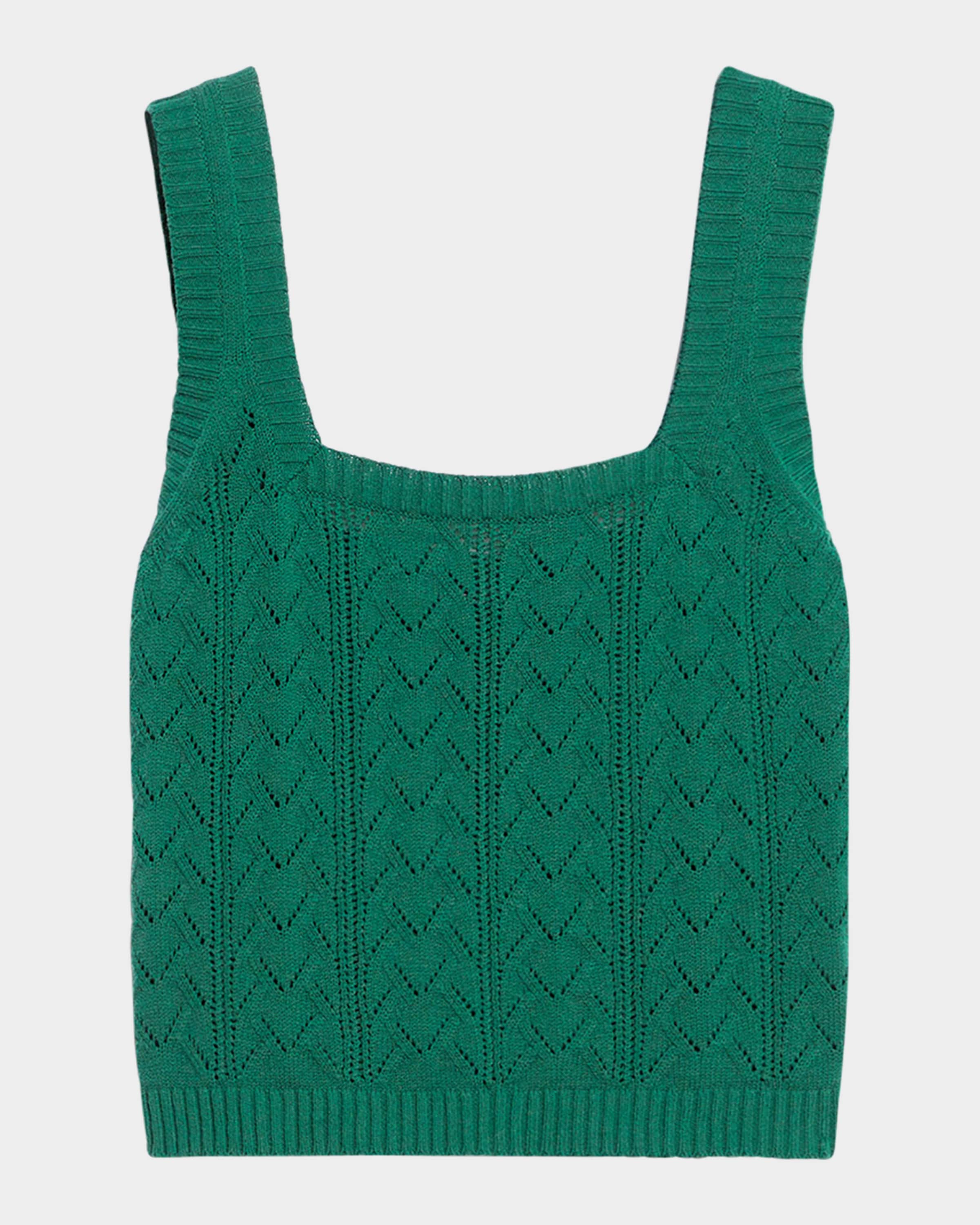 Weekend Max Mara Zanora Square-Neck Pointelle Knit Tank