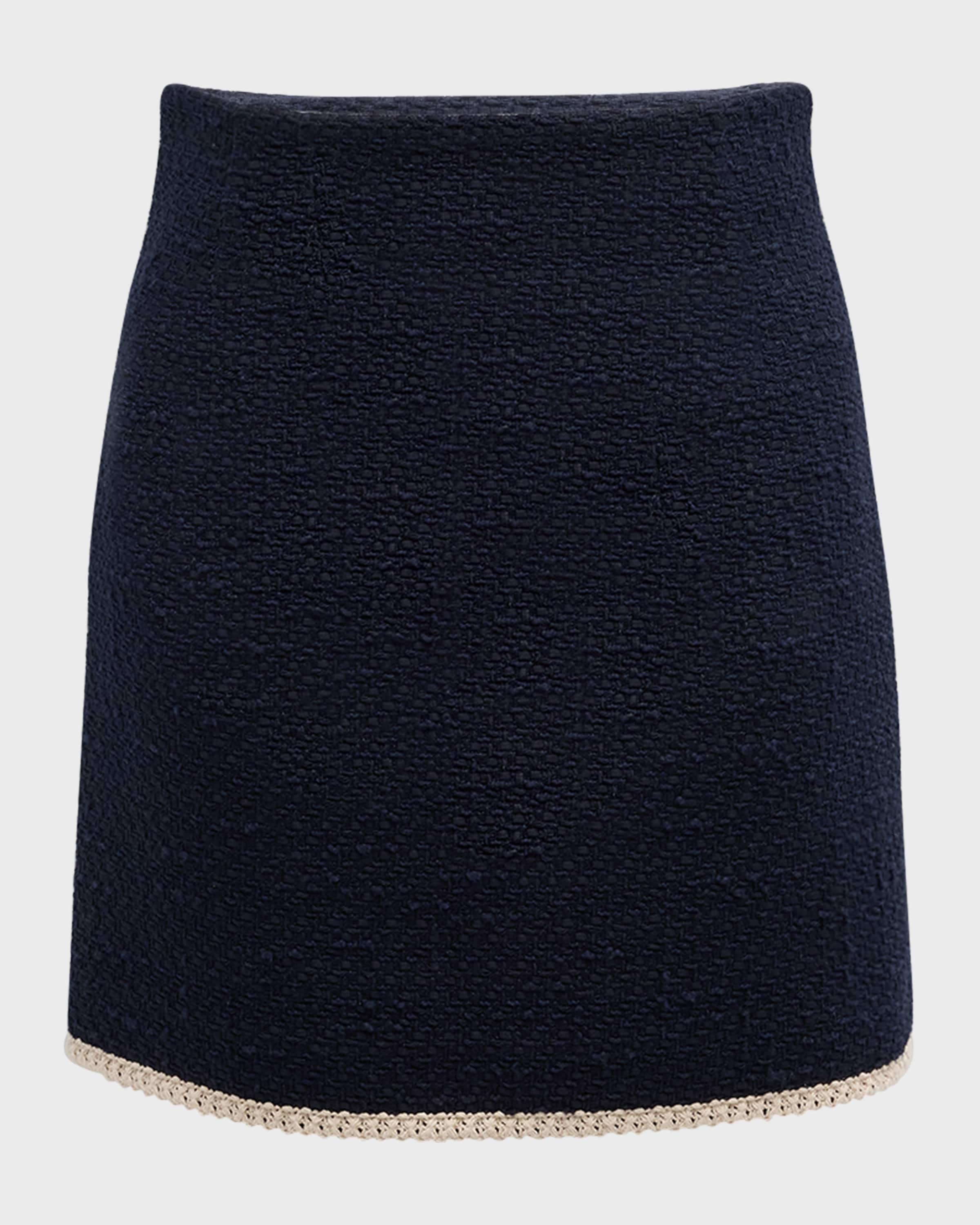 Veronica Beard Roman Tweed Mini Skirt
