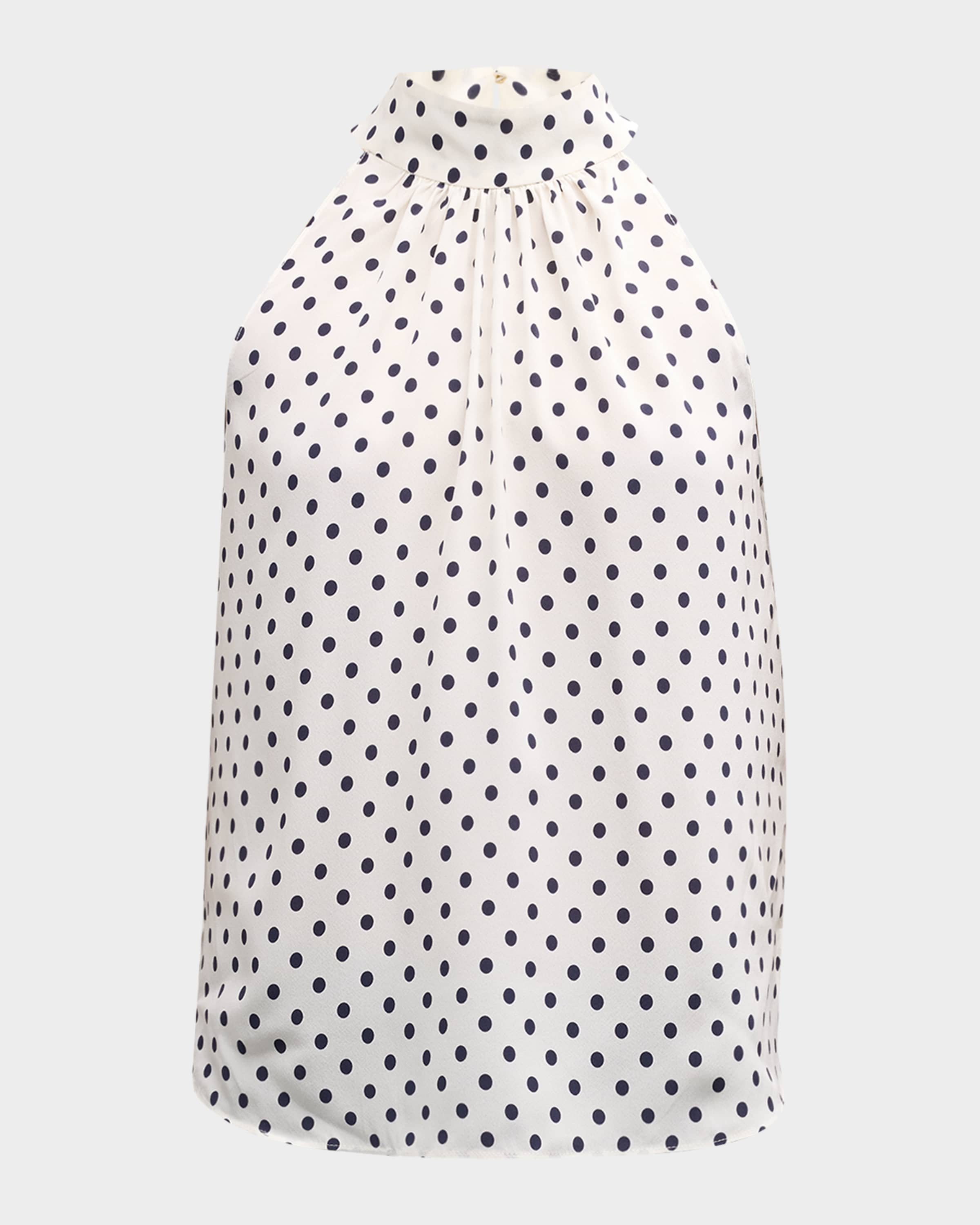 Veronica Beard Kovi Polka Dot Halter Top