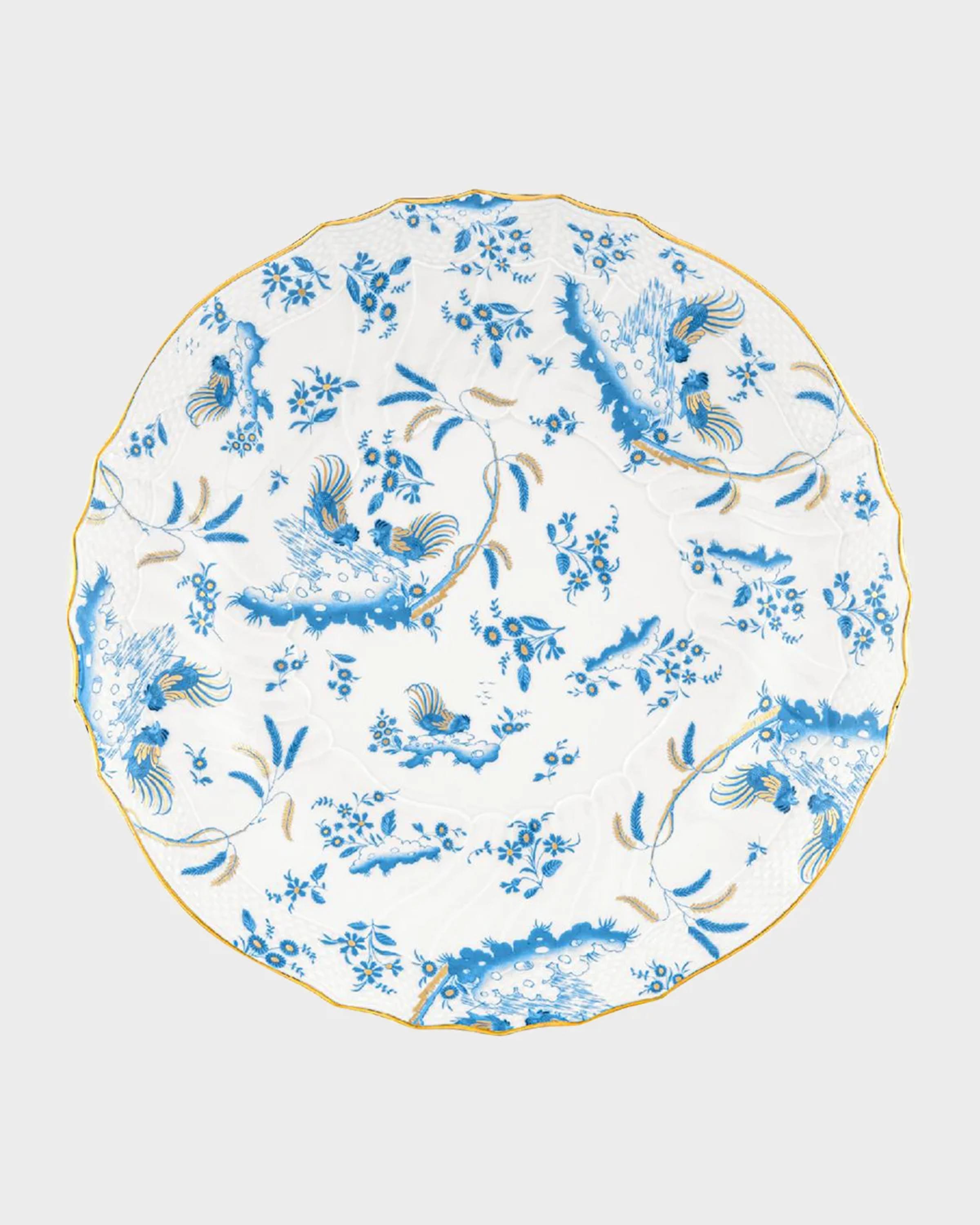 Ginori 1735 Oro di Doccia Large Round Platter, Turchese | Neiman