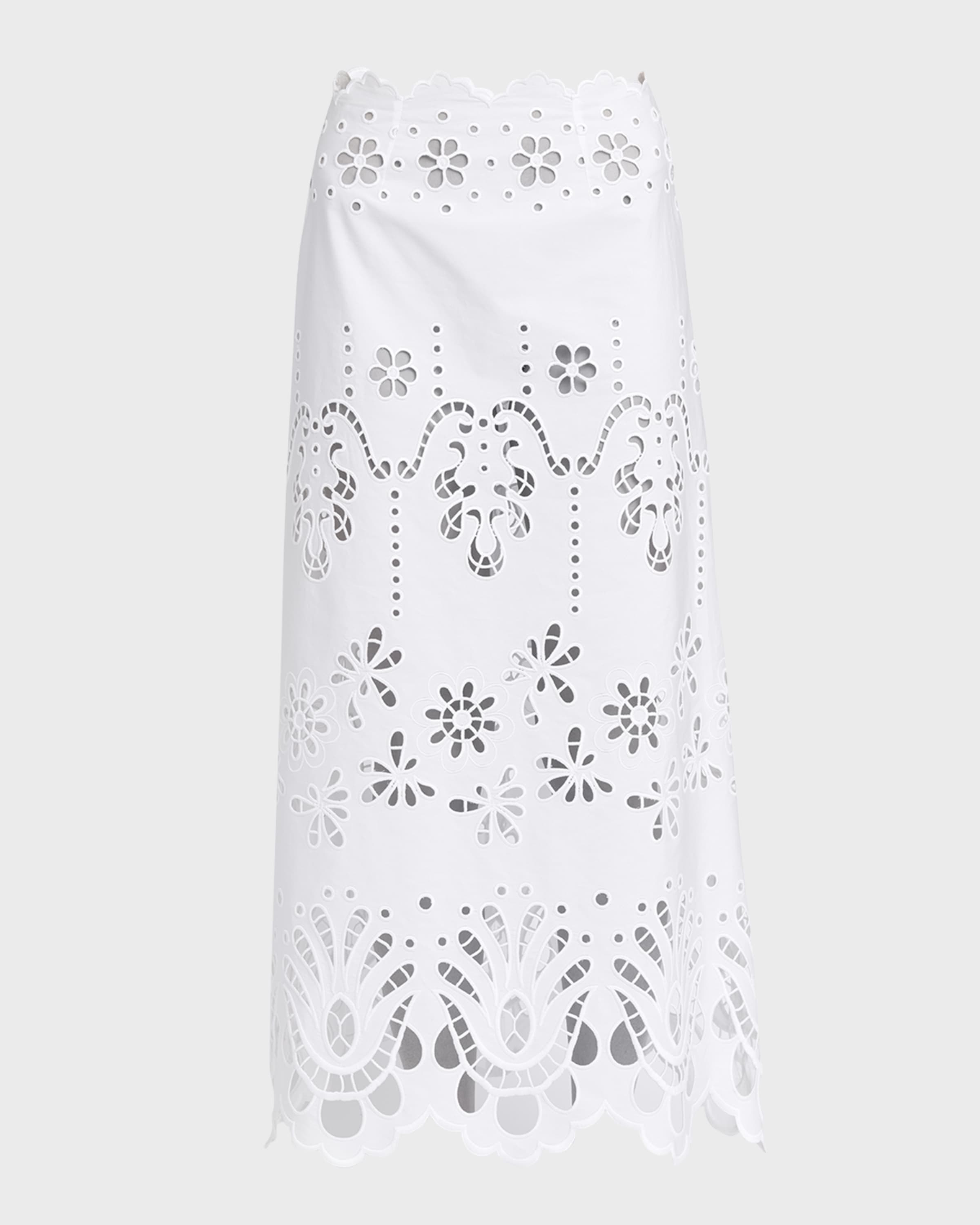 Dolce&Gabbana Cutout Embroidered Cotton Poplin Maxi Skirt