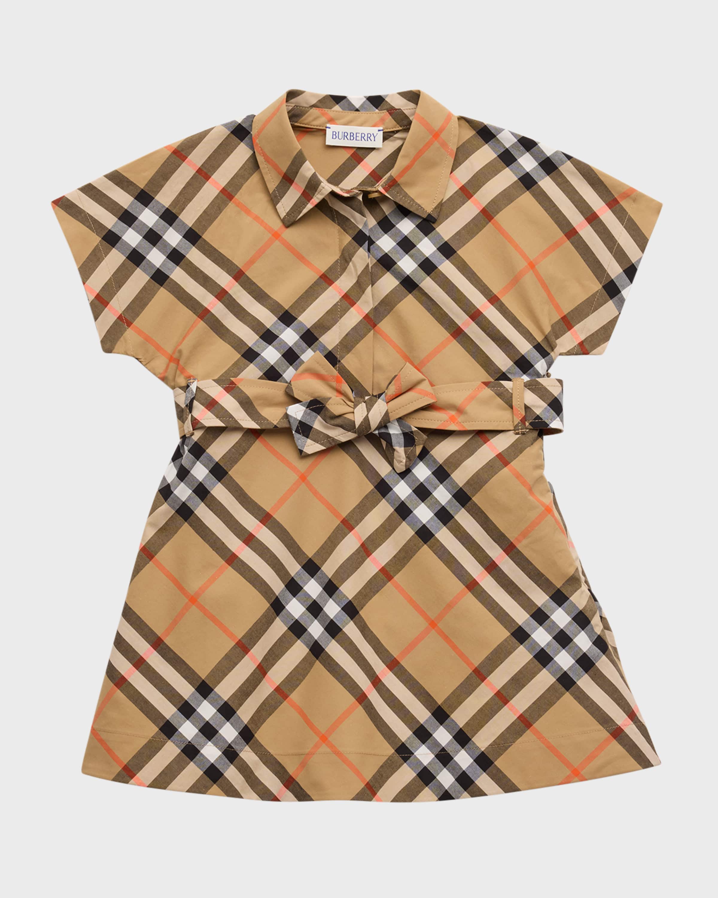 Burberry Girl's Giuletta Check-Print Shirt Dress, Size 6M-2