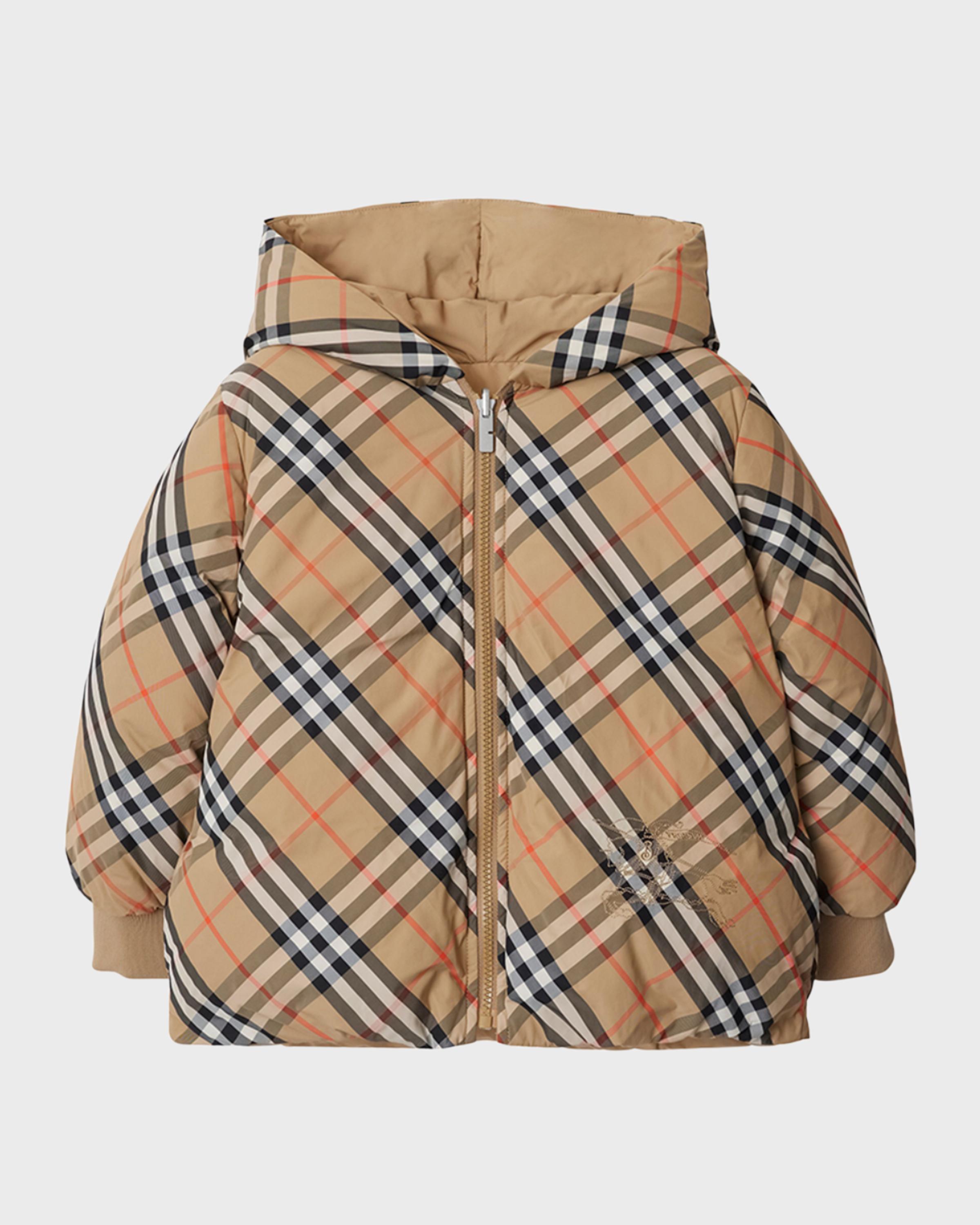 BURBERRYキッズ　ダウン　140 150 難あり　格安 Burberry Kid's Check-Print Reversible Jacket, Size 3-14 | Neiman