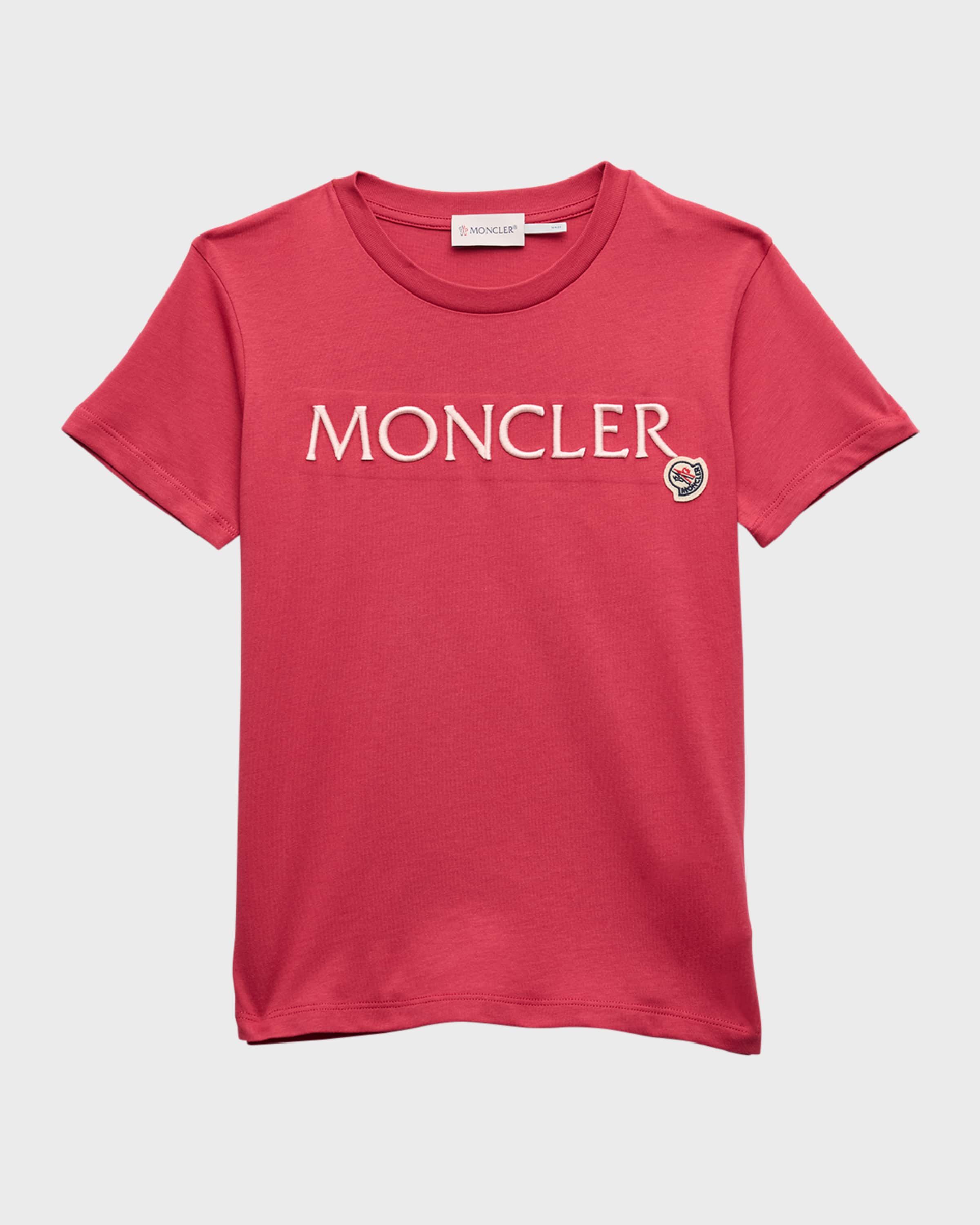 Moncler Girl's Embroidered Logo-Print T-Shirt, Size 8-14