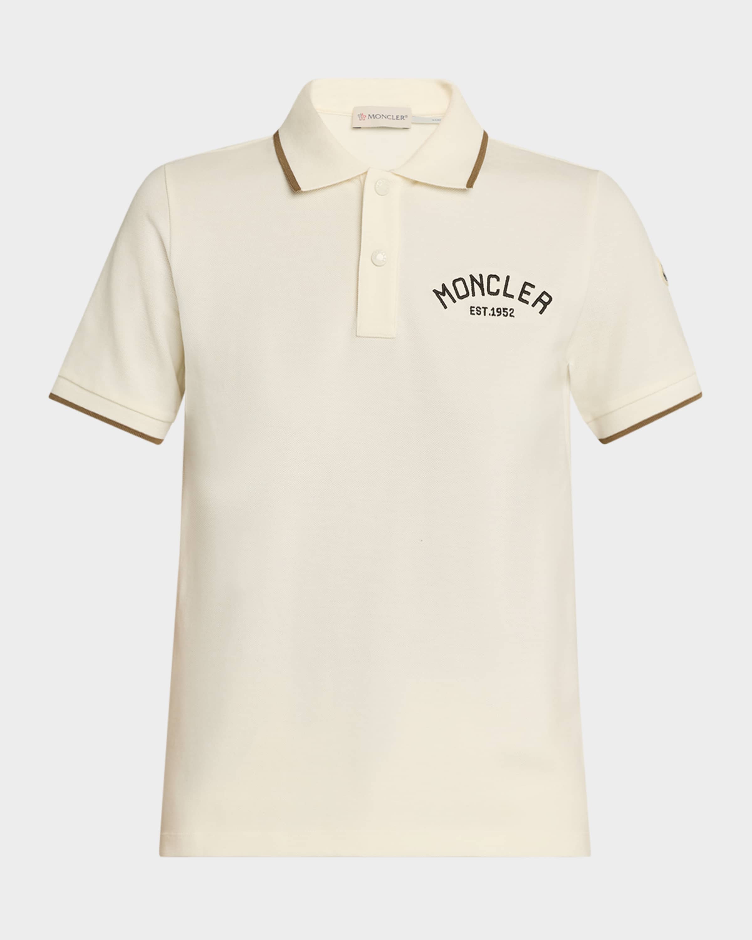 Moncler Boy's Embroidered Logo-Print Polo Shirt, Size 4-6