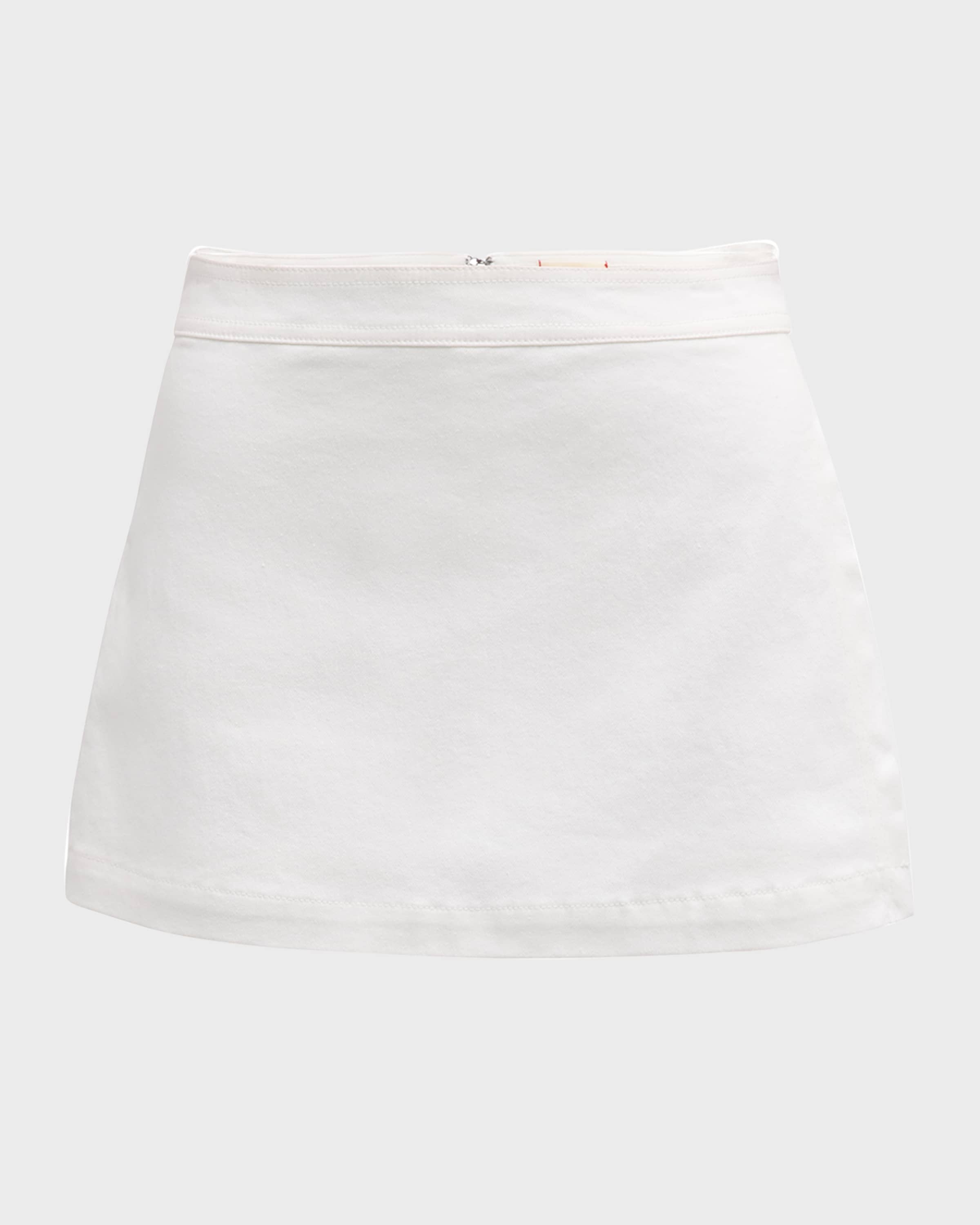 Alice + Olivia Lakelyn Denim Skort | Neiman Marcus