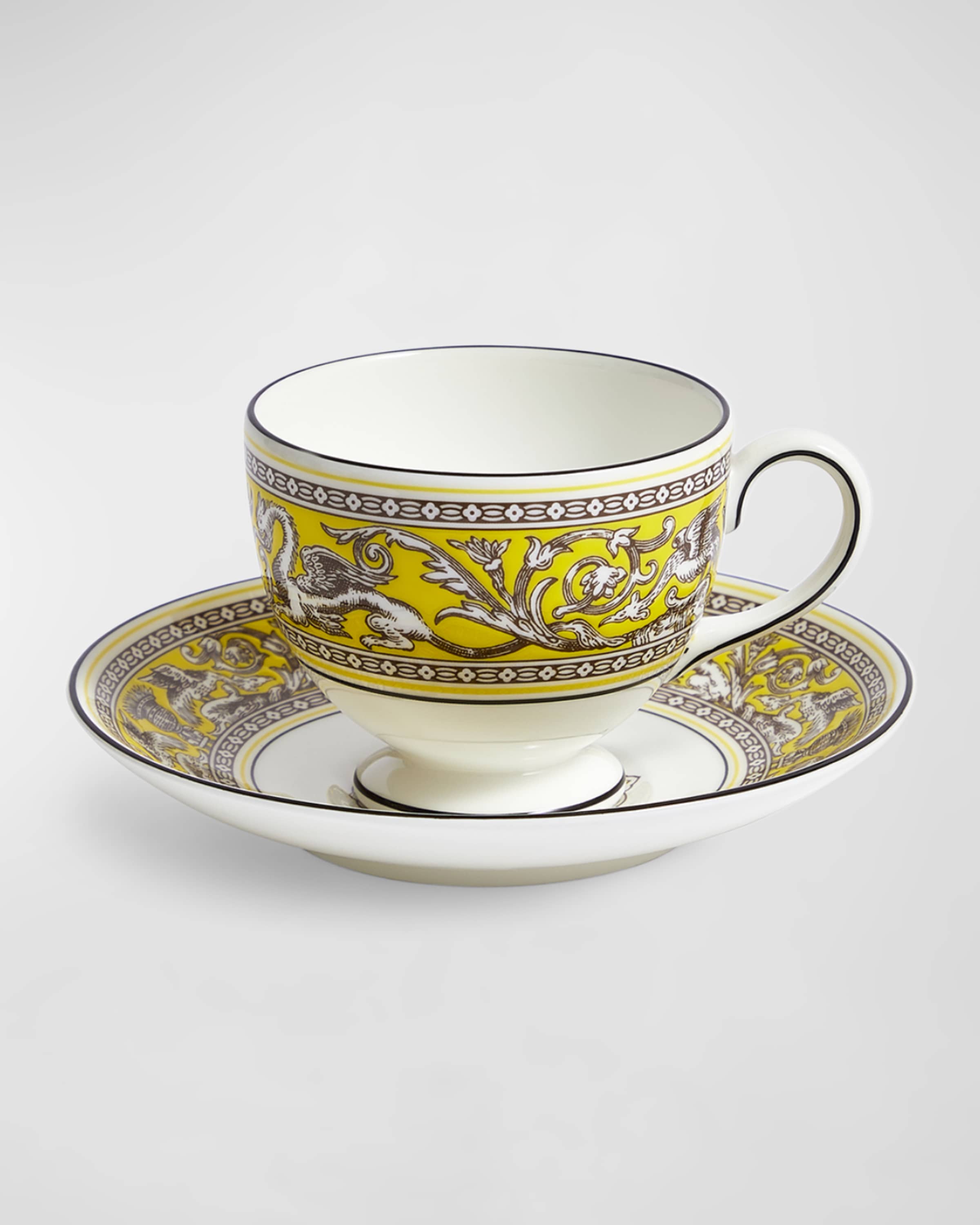 Wedgwood Florentine Citron Teacup & Saucer, 6.1 oz.