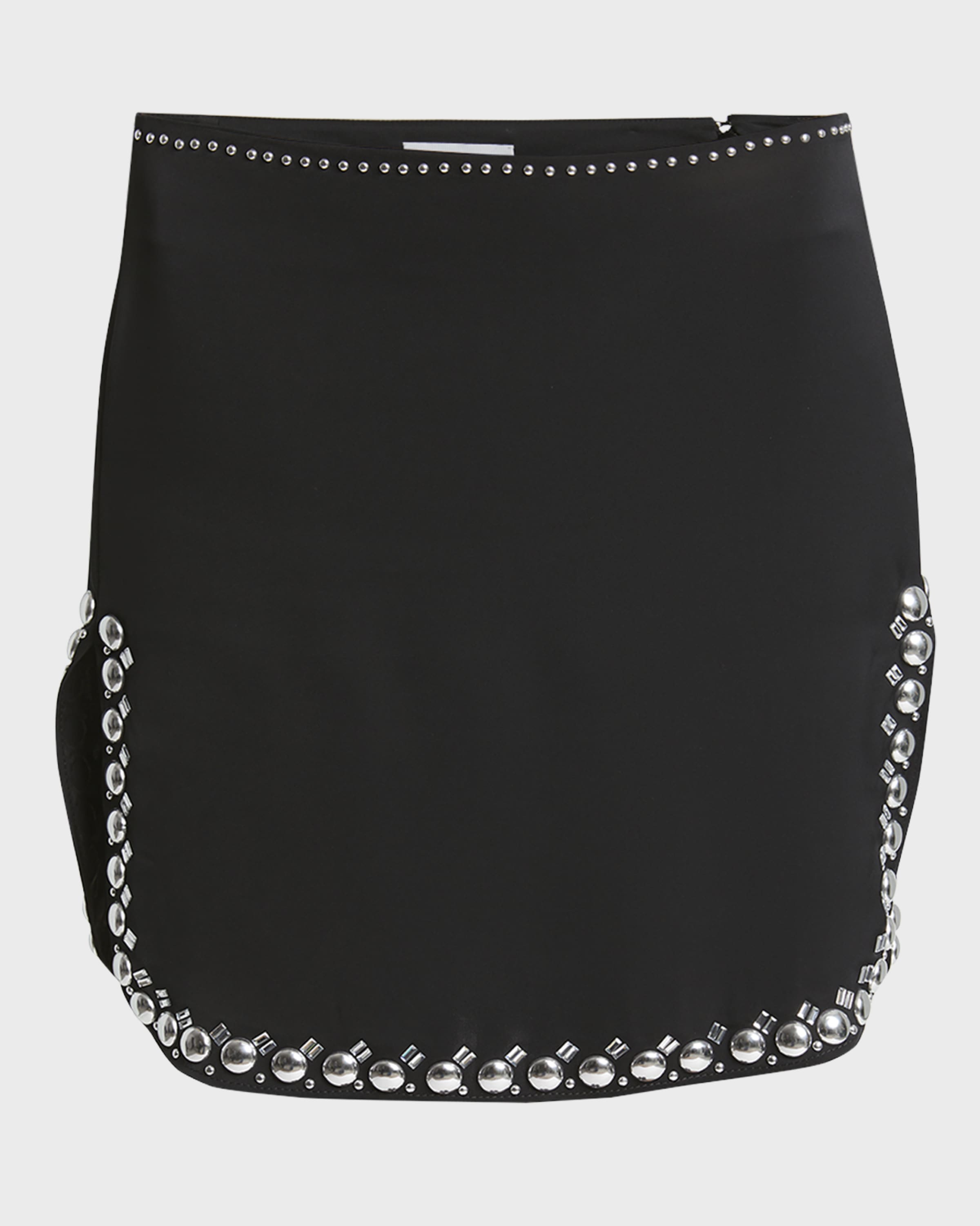 Rabanne Studded Side-Slits Mini Skirt