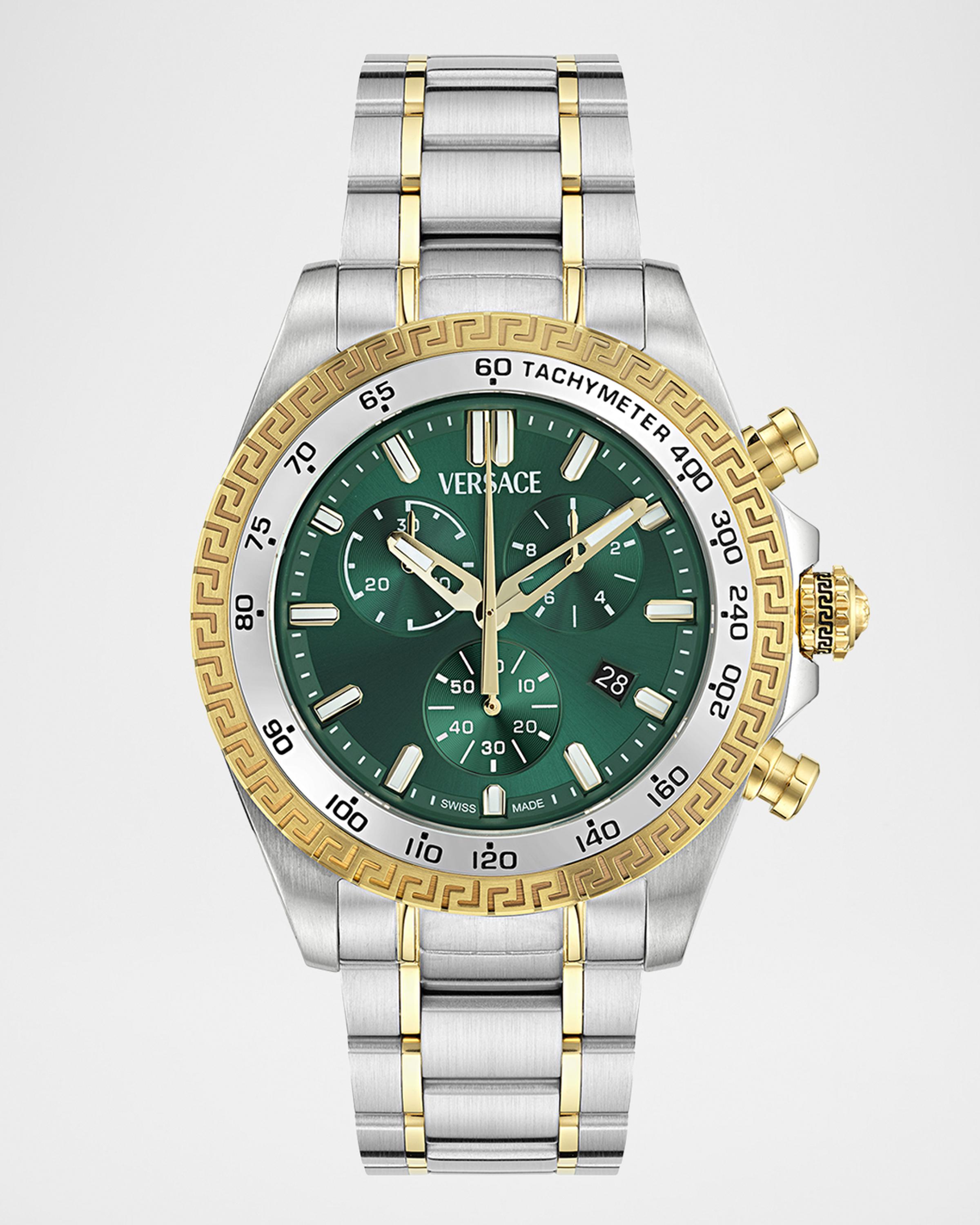 Versace Chrono X Two-Tone Bracelet Watch, 44mm | Neiman Marcus