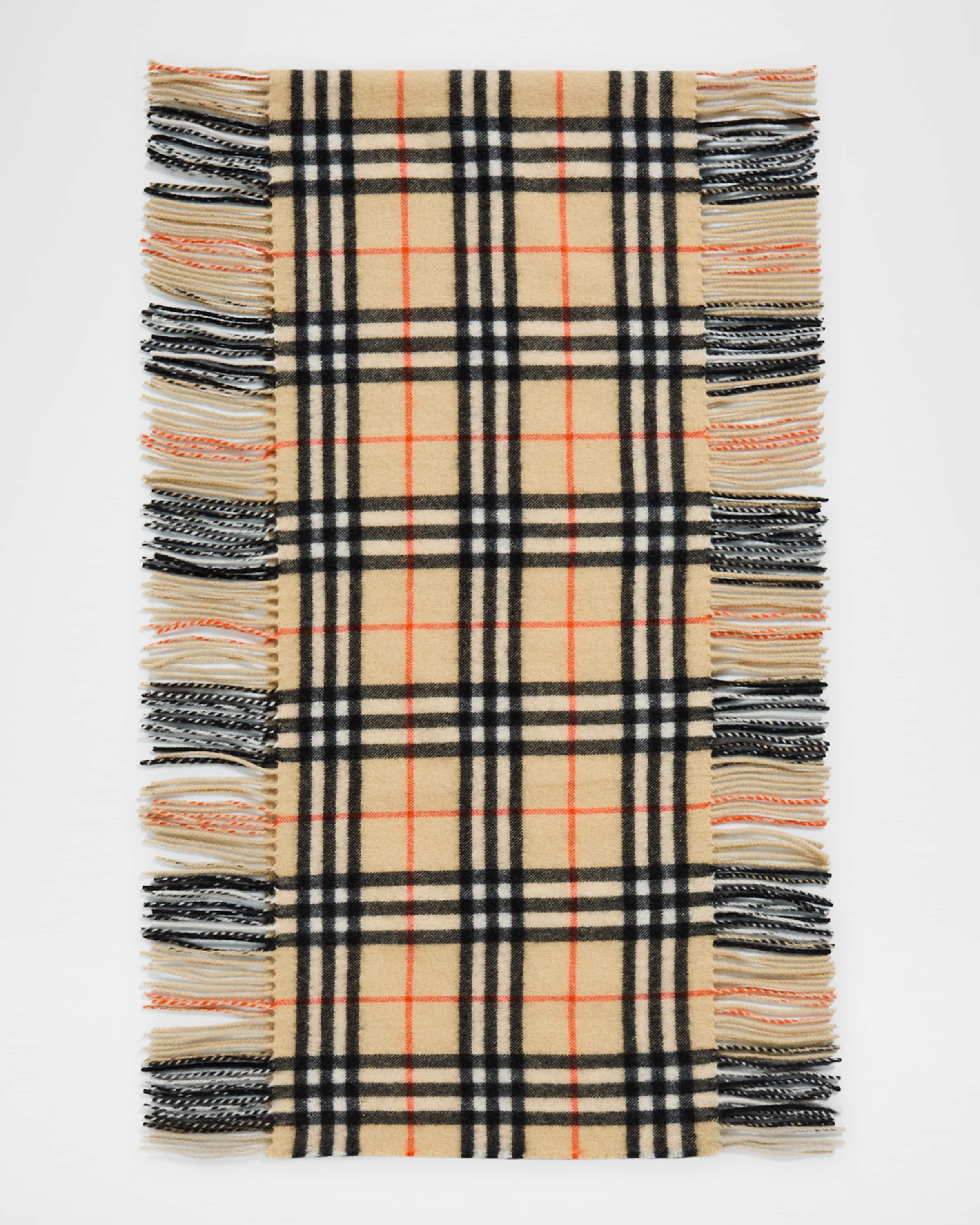 Burberry Check Cashmere Happy Scarf | Neiman Marcus