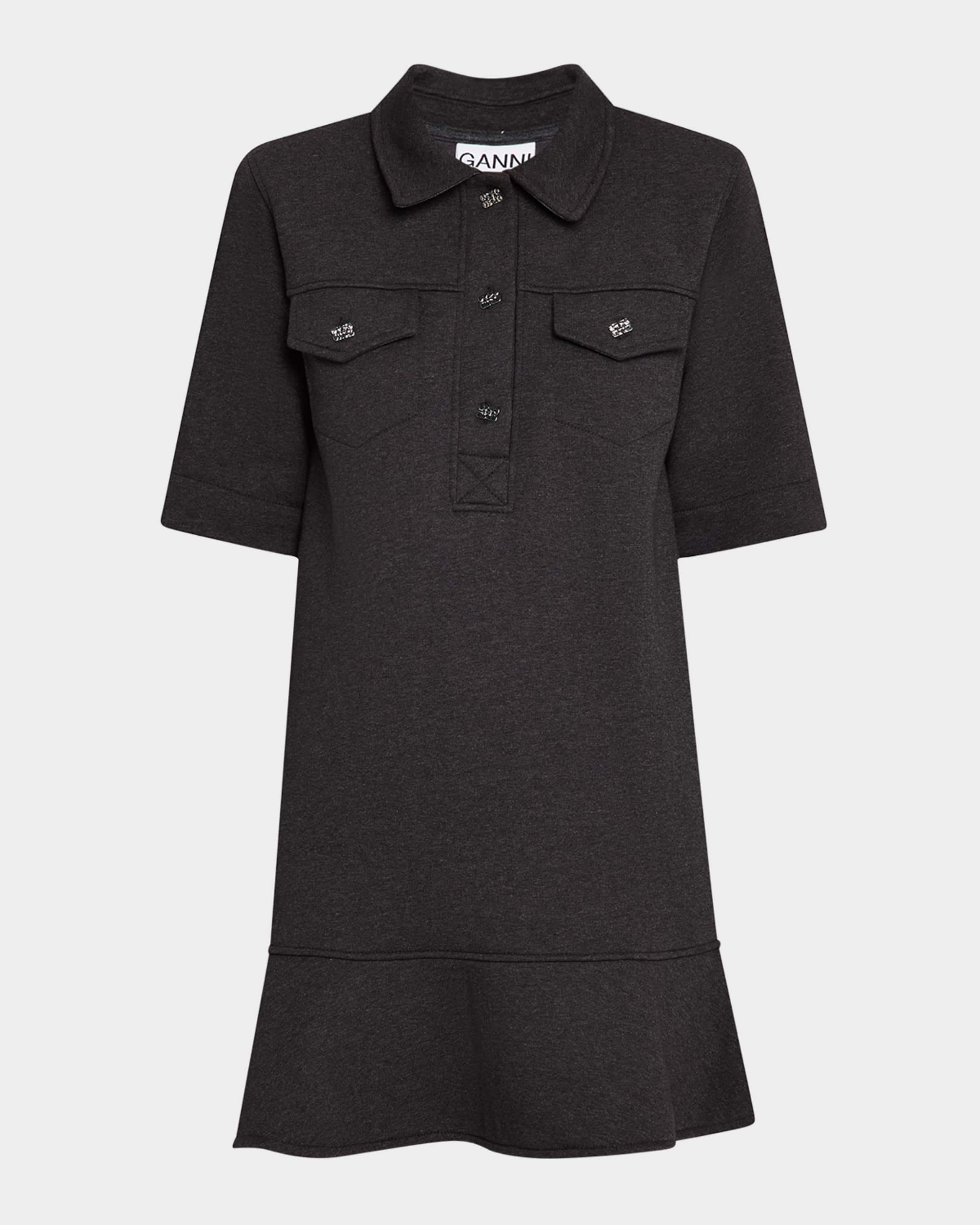 Ganni Heavy Fleece Short-Sleeve Mini Dress | Neiman Marcus