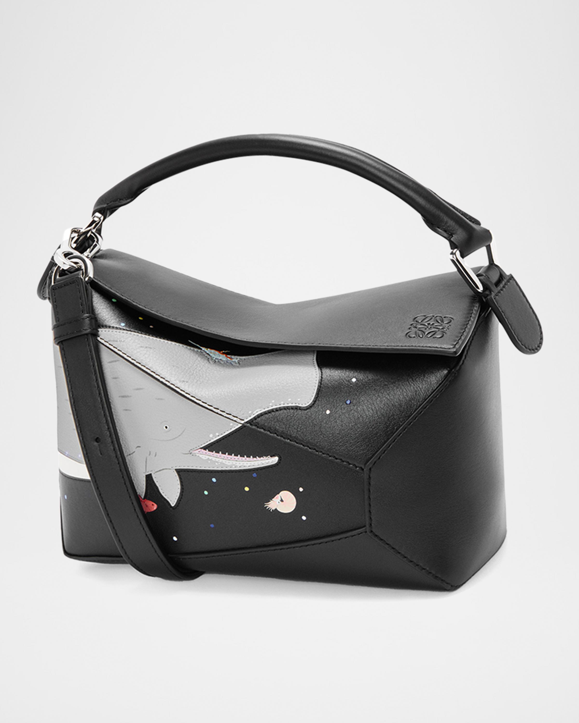 LOEWE x Sunna Fujita Puzzle Edge Small Whale-Print Shoulder Bag in
