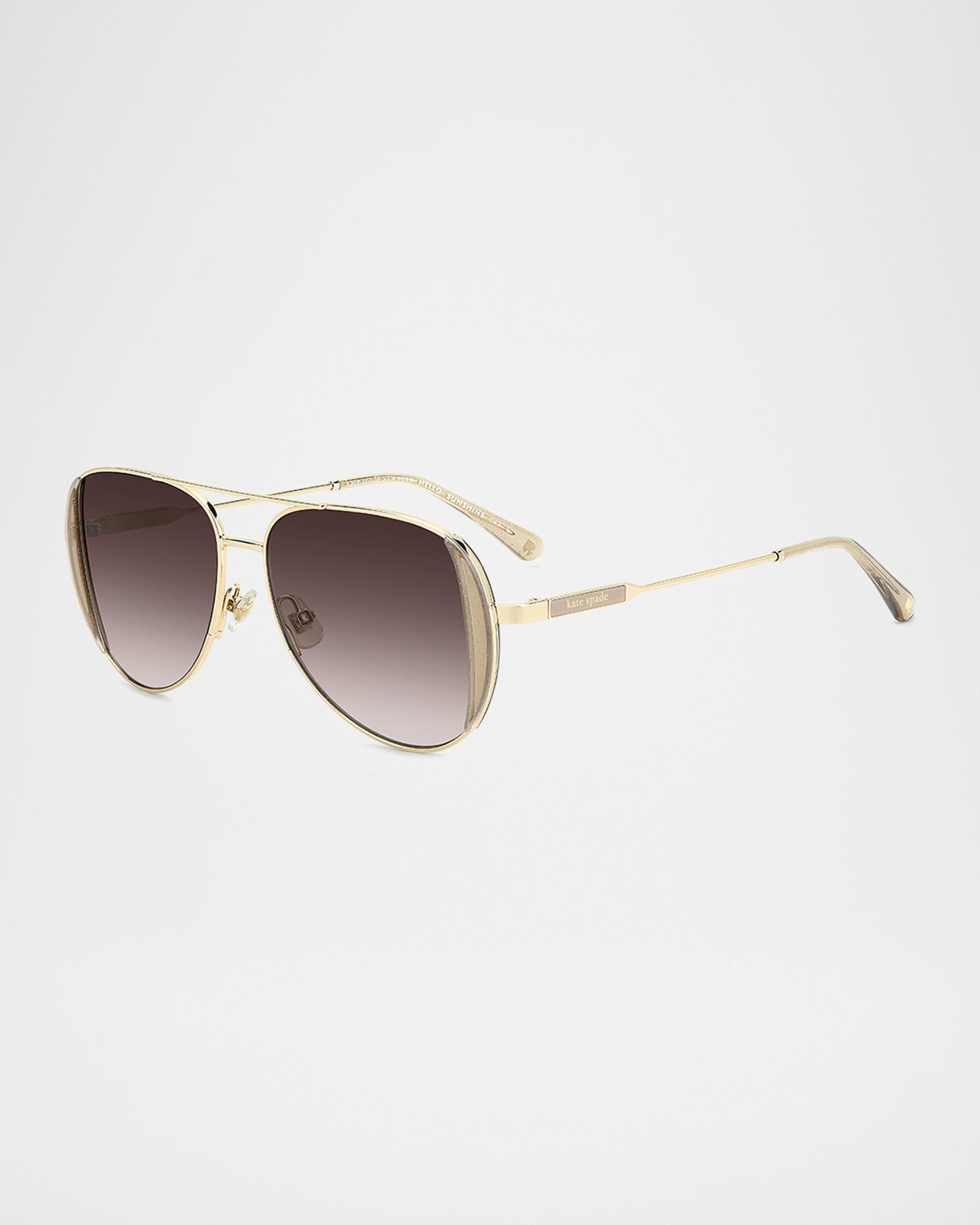 kate spade new york Navigator Aviator Metal Sunglasses 