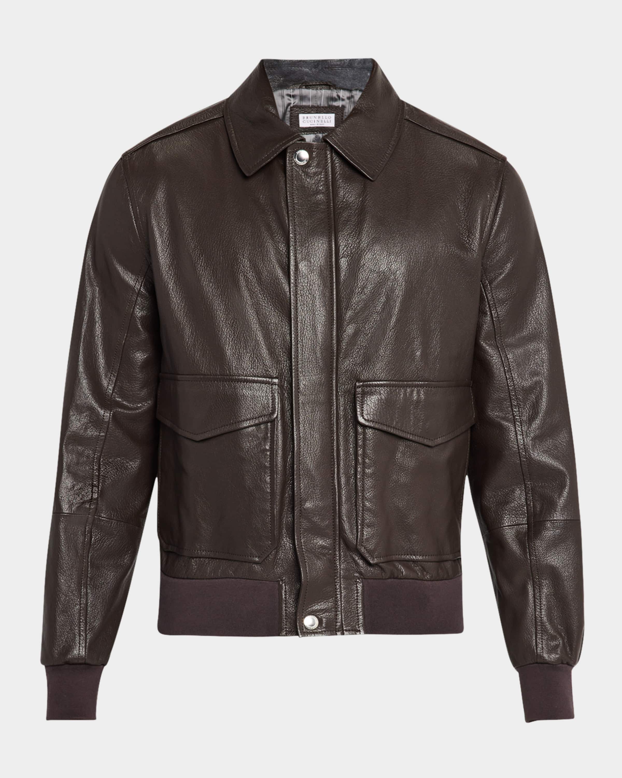 BRUNELLO CUCINELLI ブラウンレザージャケット nm_4331891_100244_m