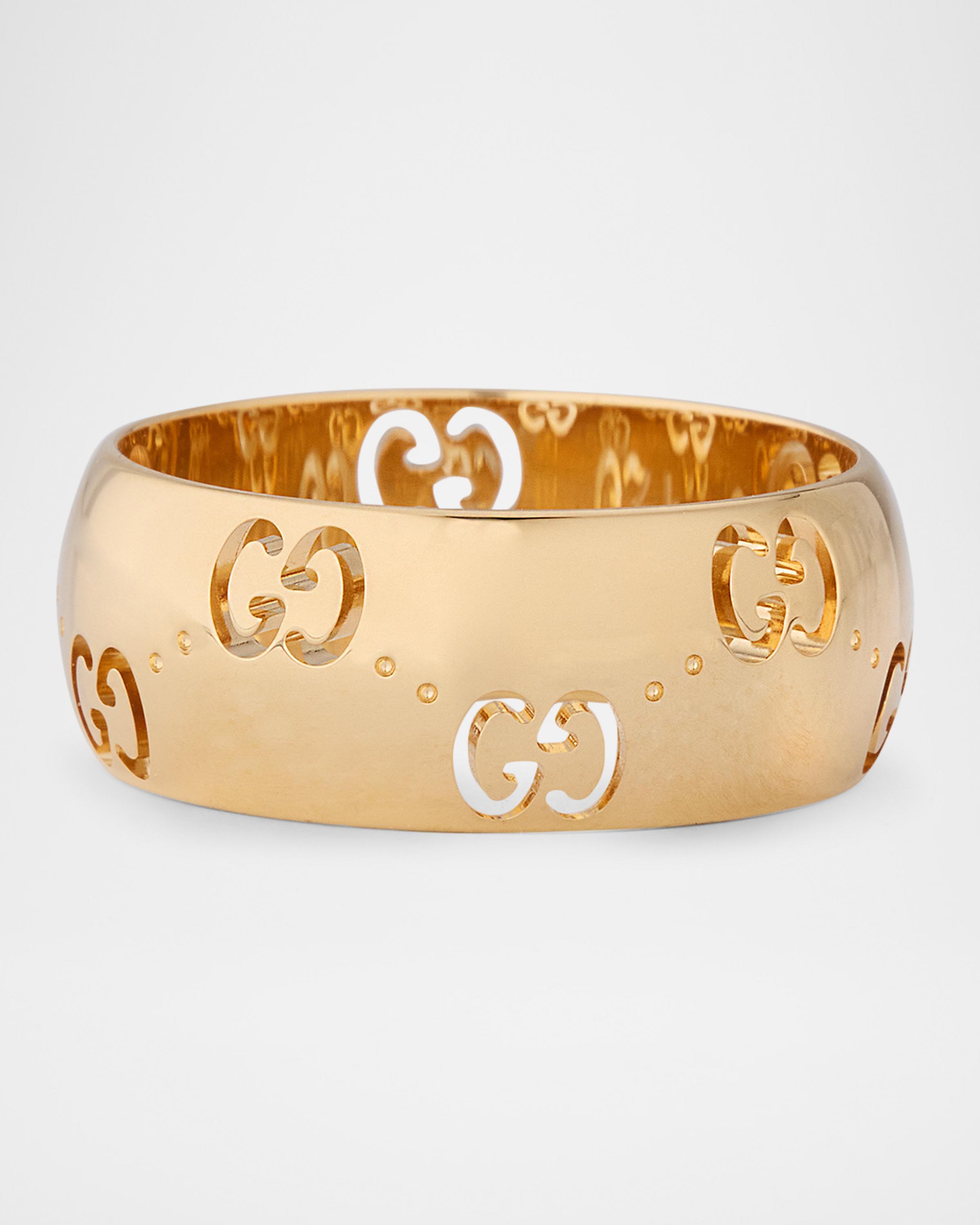 Gucci Icon 18K Yellow Gold GG Wide Ring | Neiman Marcus