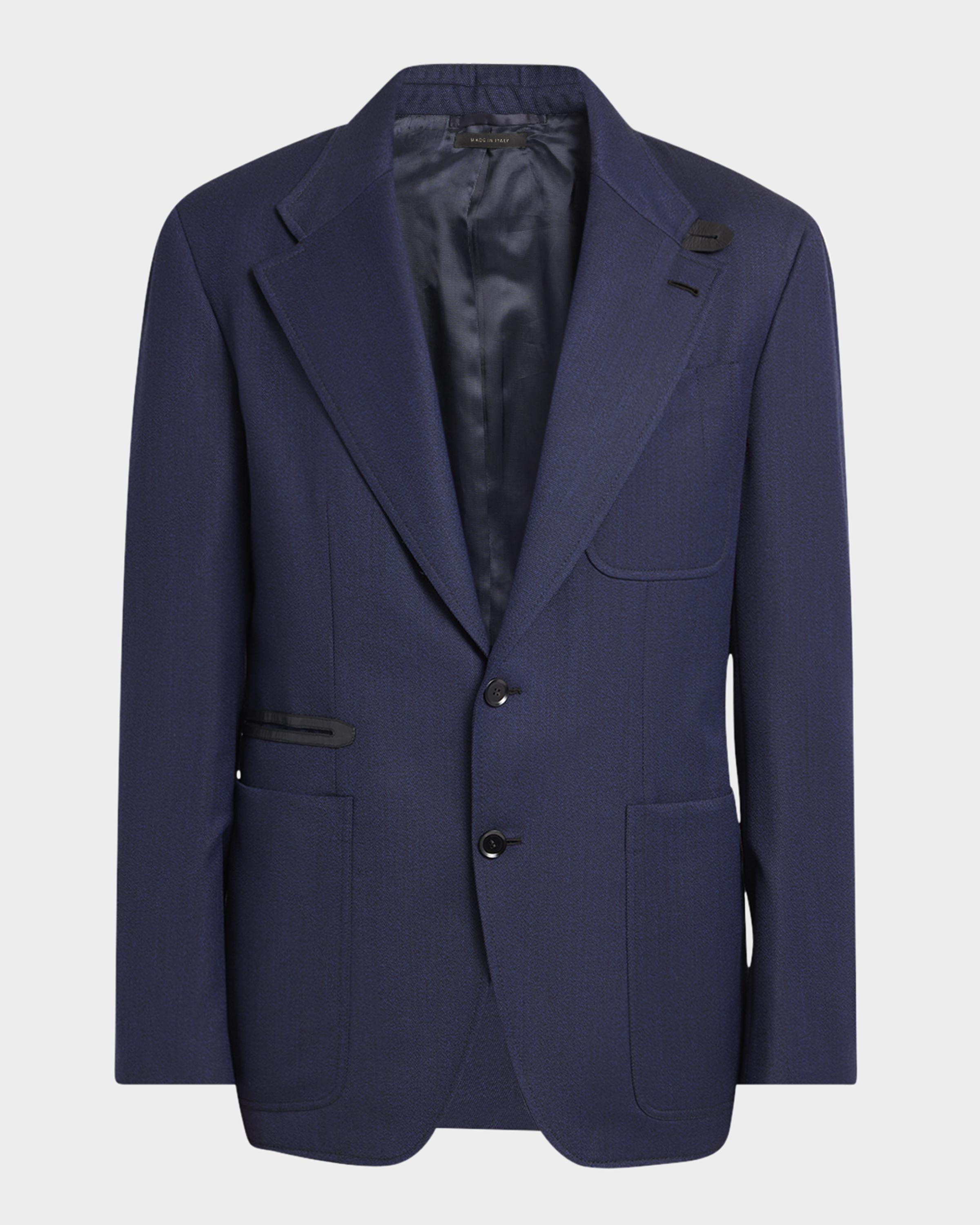 Brioni Men's Wool Single-Breasted Travel Sport Coat | Neiman Marcus