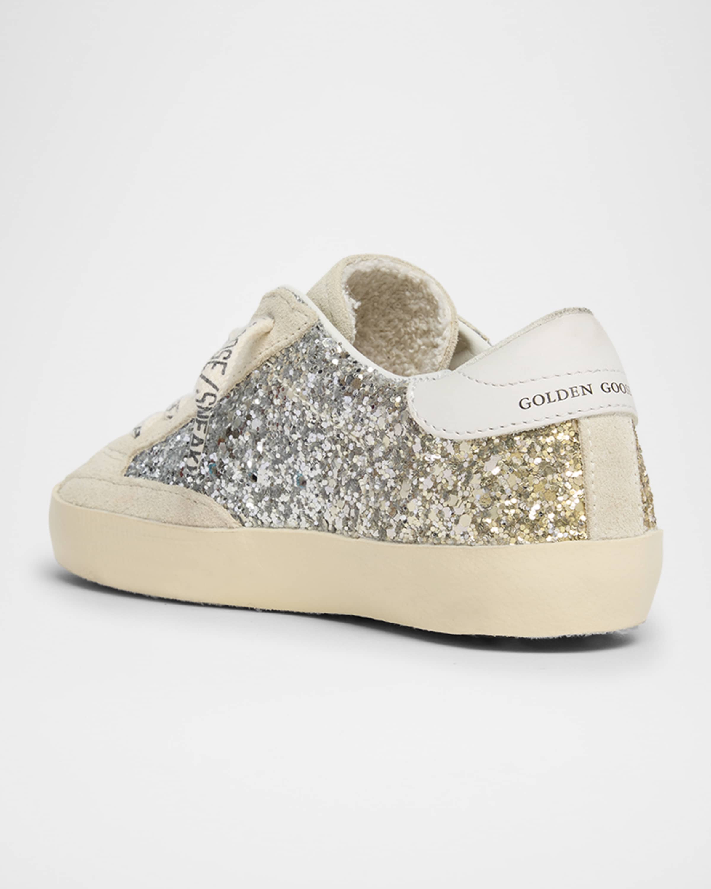 Girl's Super Star Glitter Leather Low-Top Sneakers, Baby/Toddlers