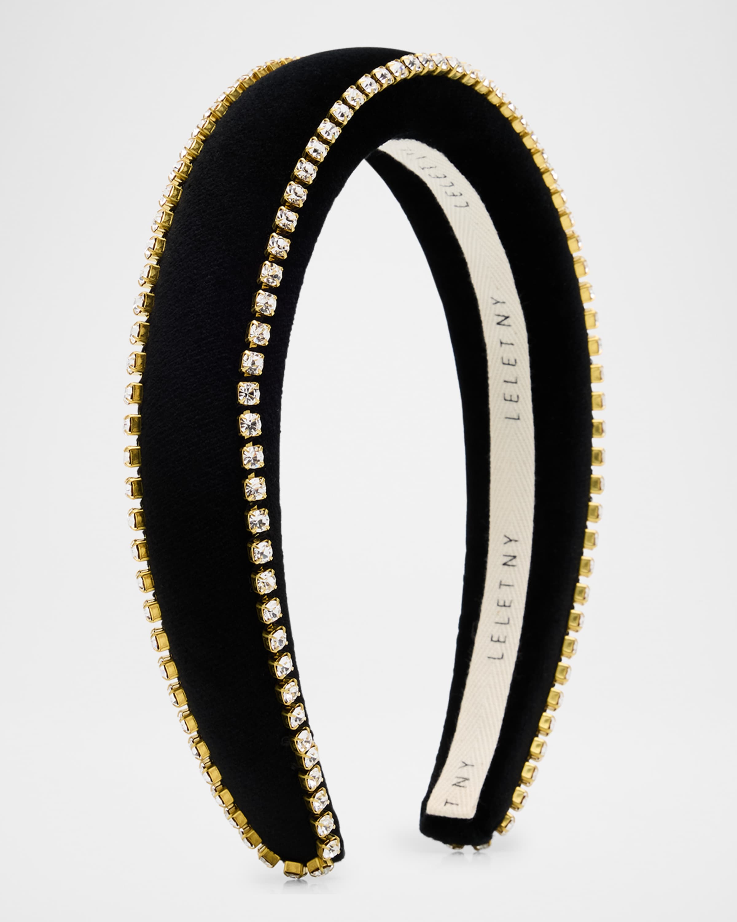 Lelet Ny Lily Crystal Velvet Padded Headband | Neiman Marcus