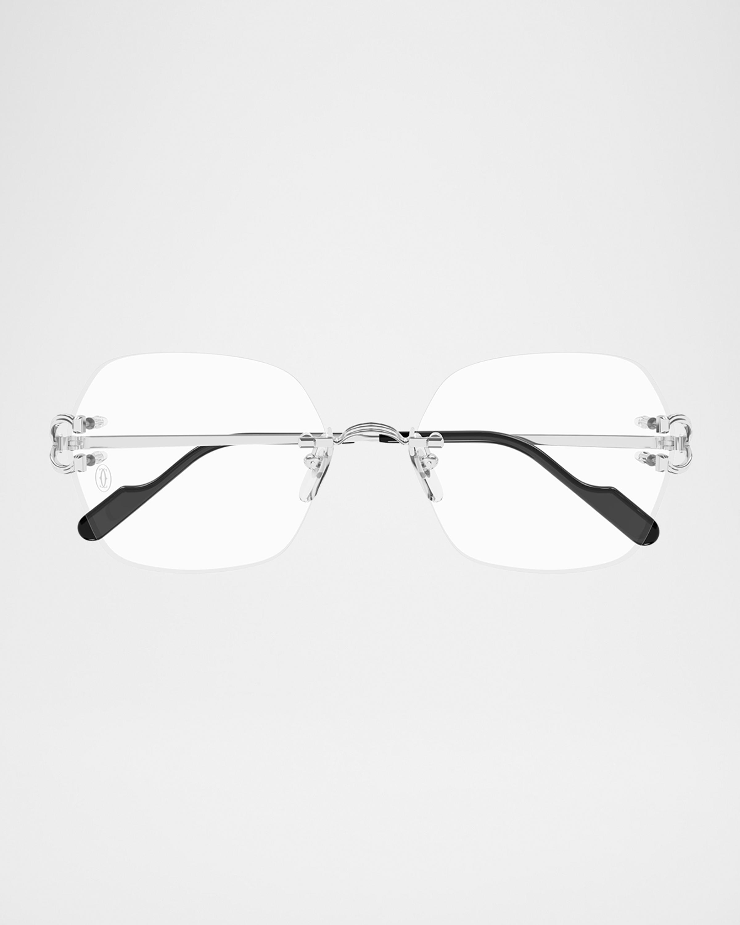 [Central Cee 着用]Lux Frames リムレスグラス カルティエ Cartier Rimless Metal Optical Glasses | Neiman Marcus