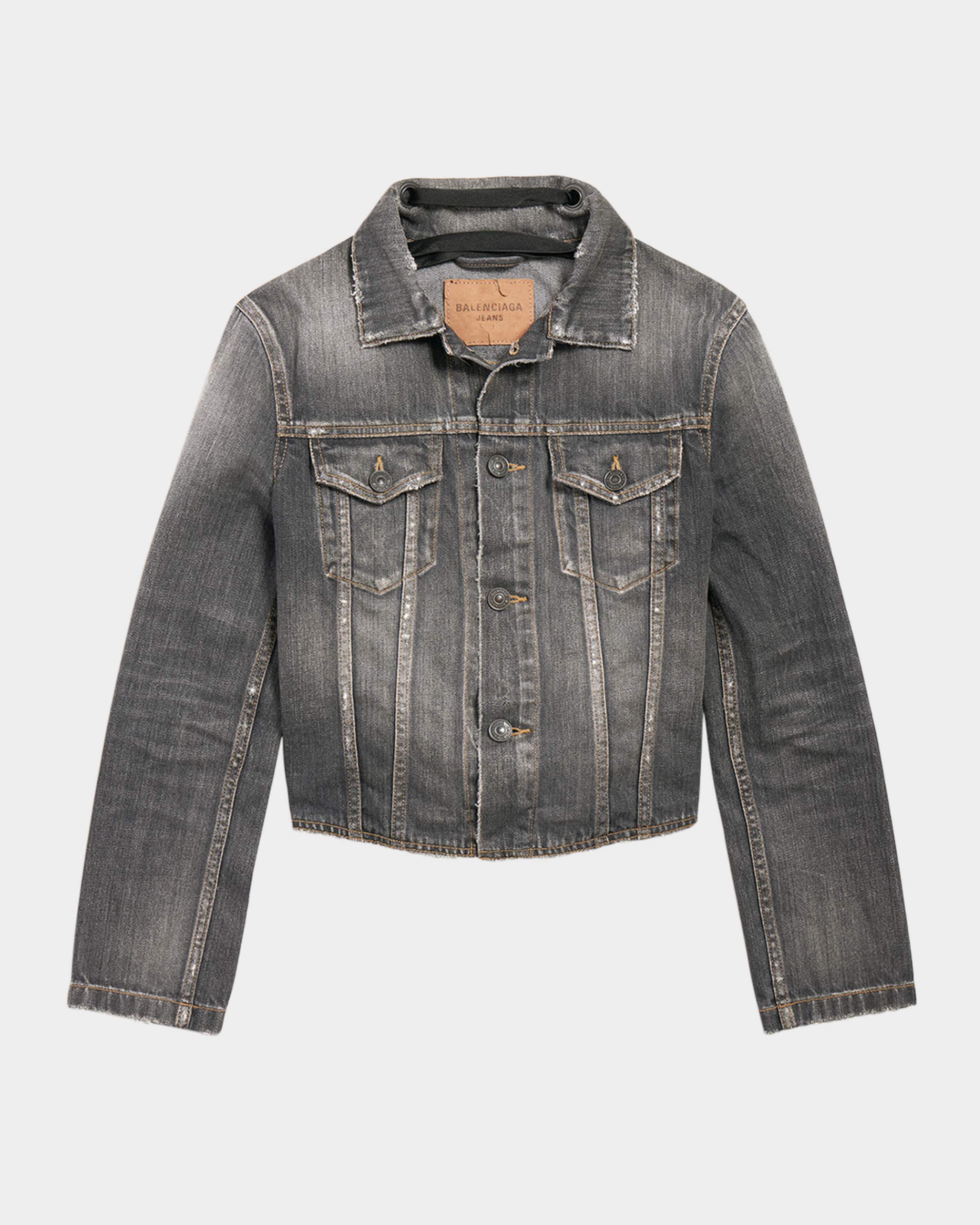 【関税&送料込】Balenciaga Lace-Up Jacket Balenciaga Lace-Up Denim Jacket | Neiman Marcus
