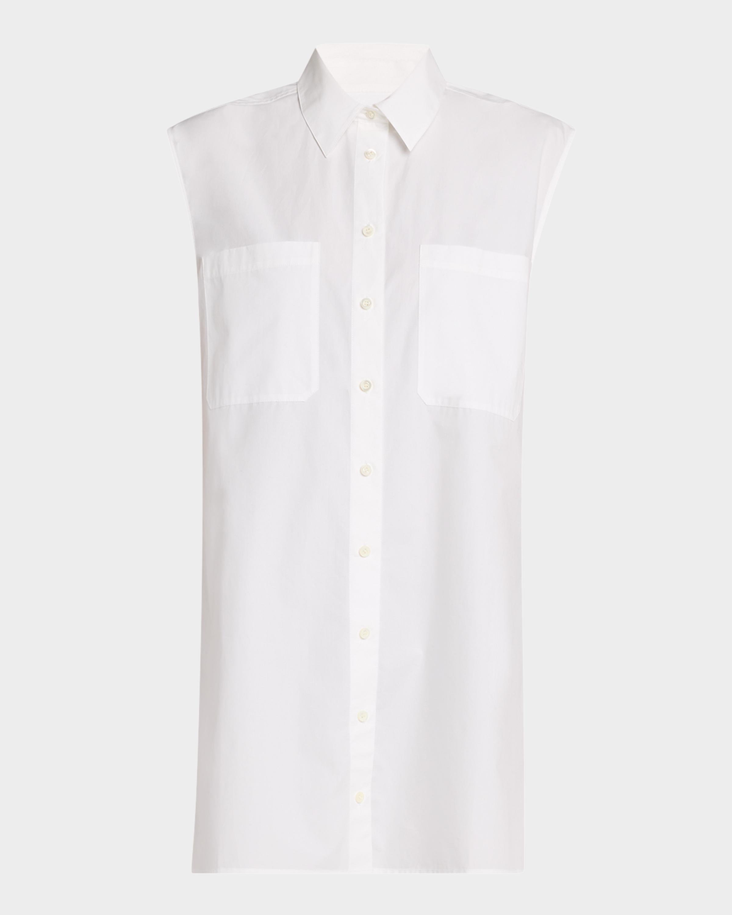 frame the sleeveless shirt dress FRAME The Sleeveless Denim Shirtdress