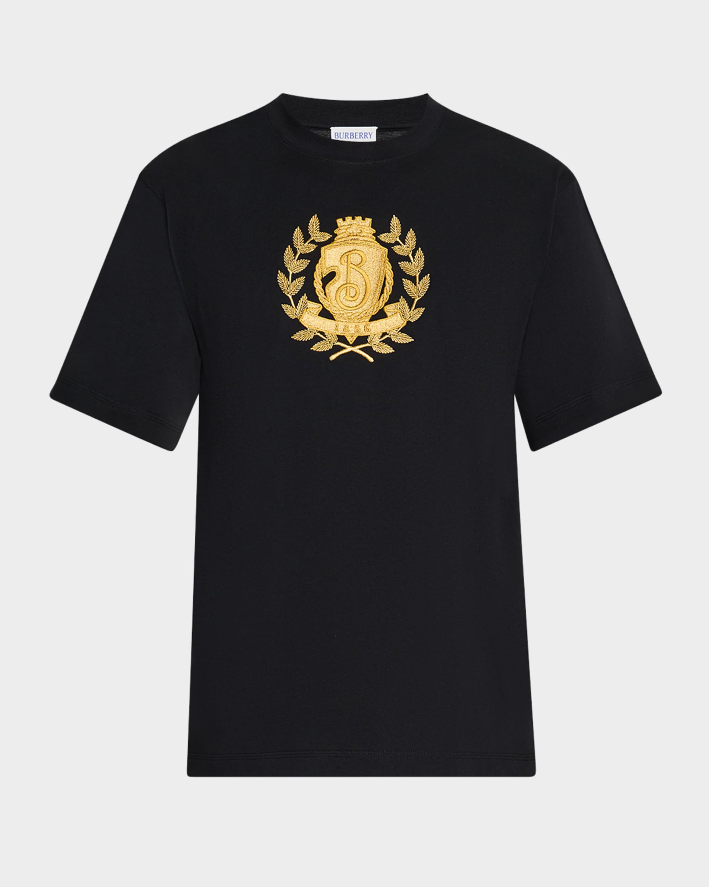 Men's B Crest Embroidered Cotton T-Shirt
