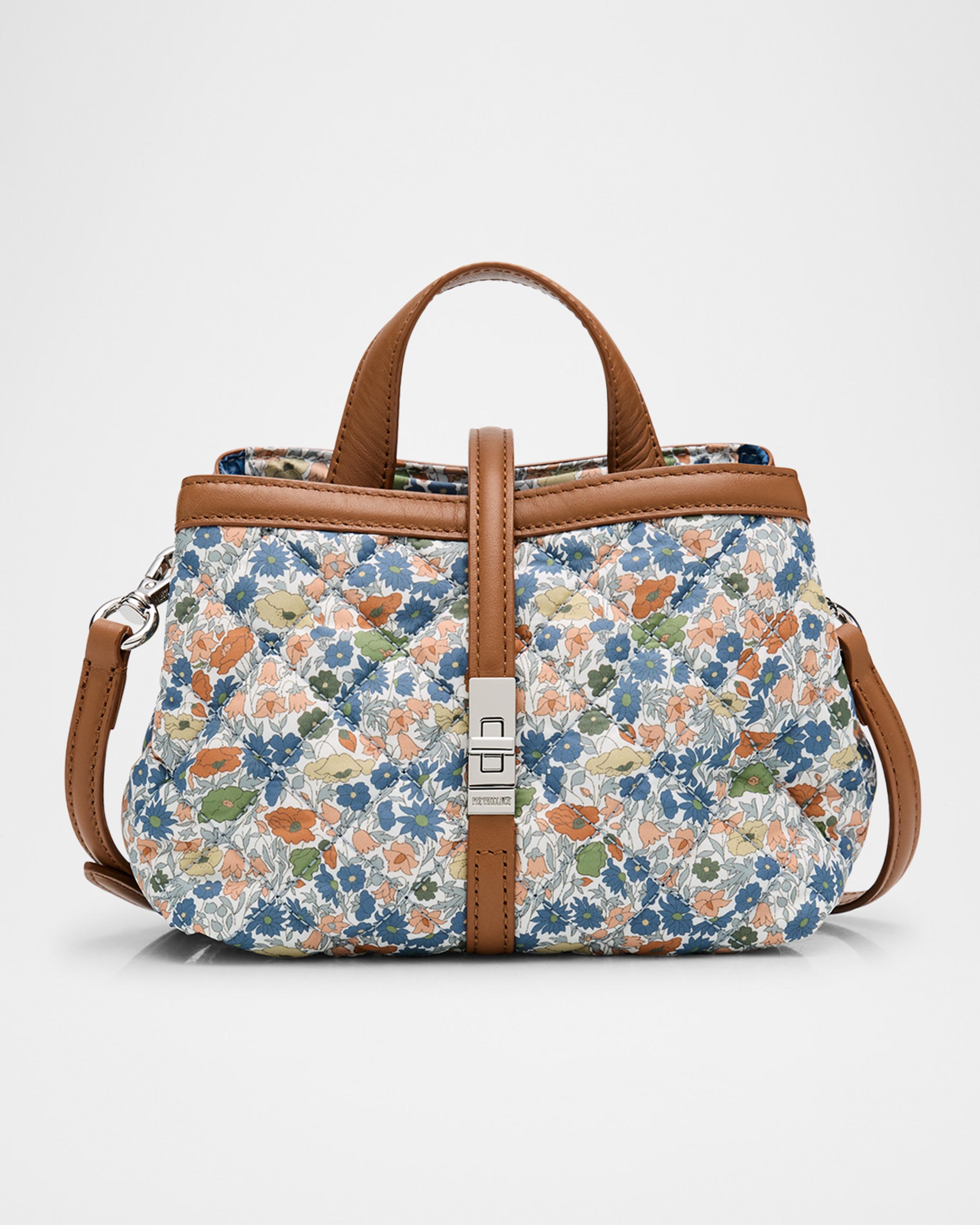MZ Wallace Astor Mini Floral-Print Quilted Top-Handle Bag | Neiman