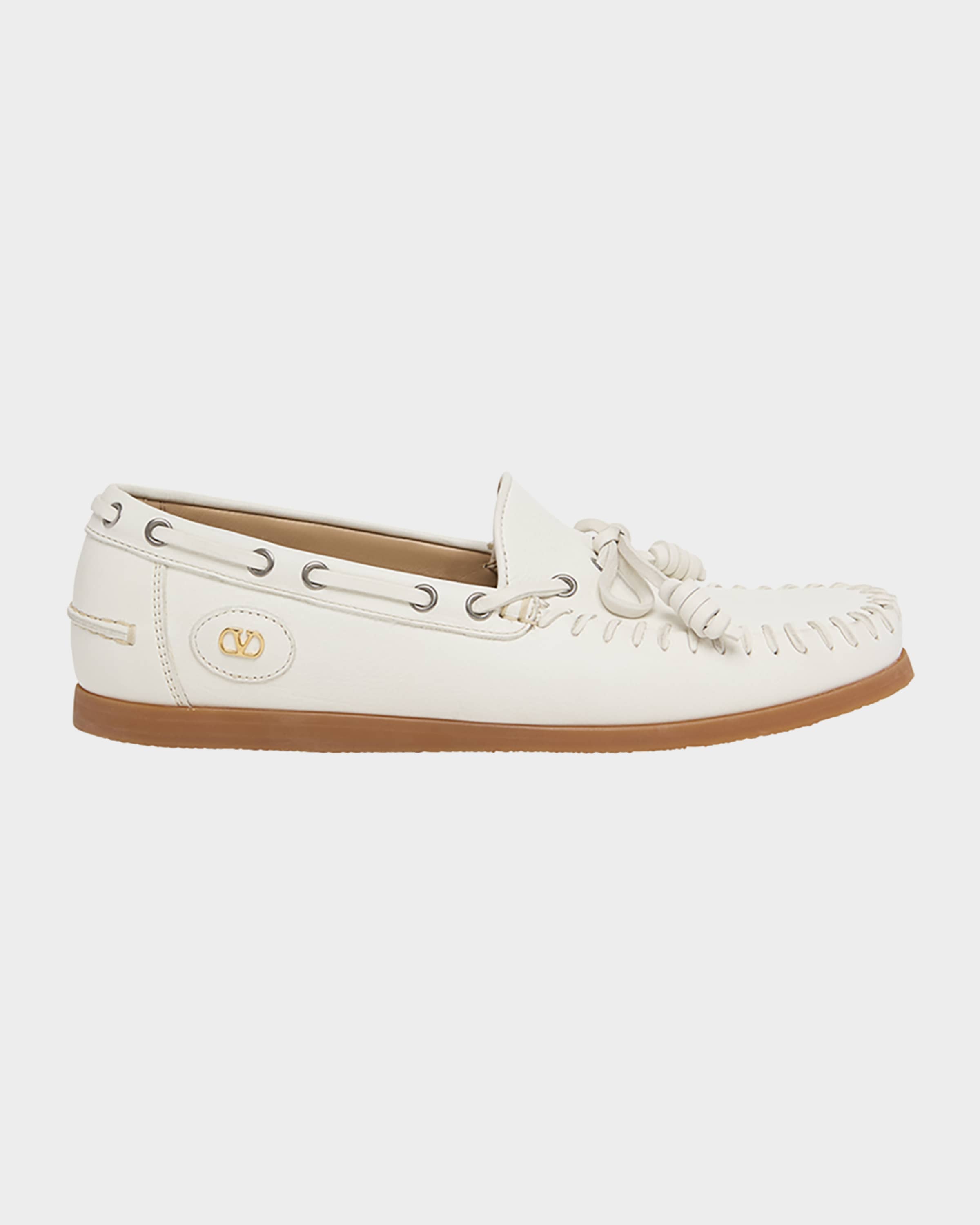 Valentino Garavani Men's Palm Avenue Leather Boat Shoes