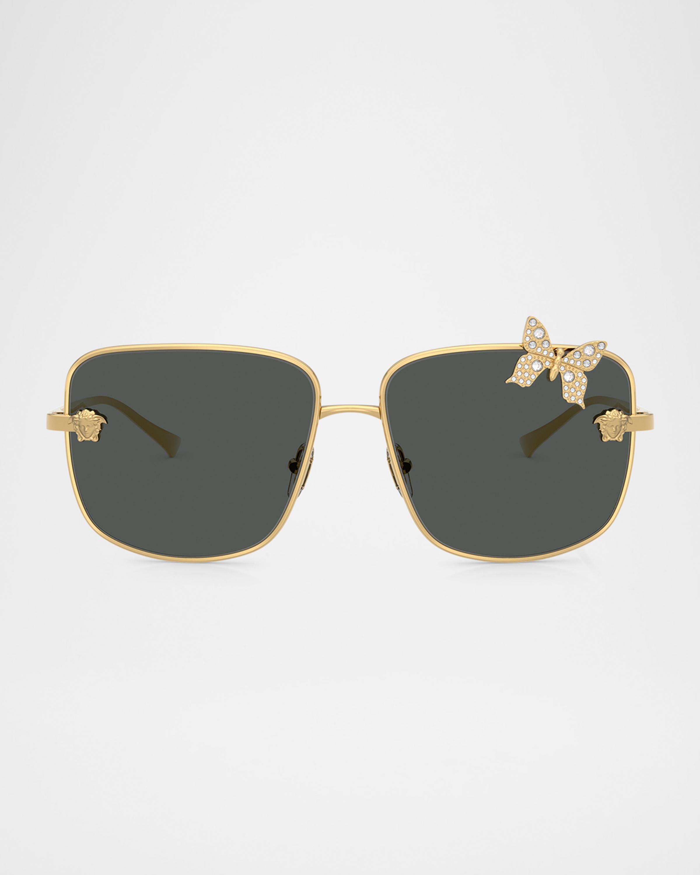Versace Gold Frame Medusa Butterfly Sunglasses VE2282 Versace VE2282 Square Sunglasses | EyeOns.com main image 2