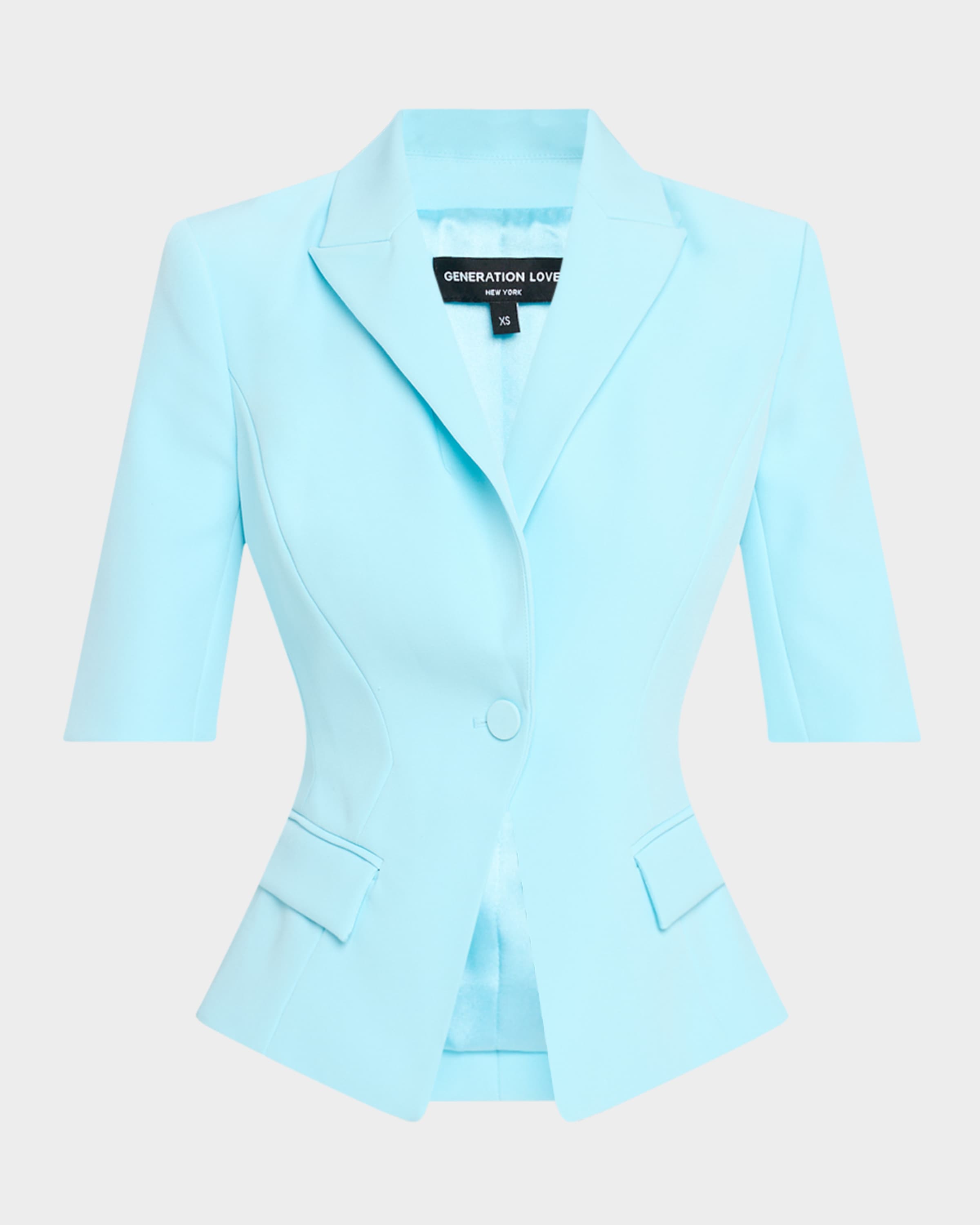 Generation Love Melbourne Short-Sleeve Crepe Blazer | Neiman Marcus