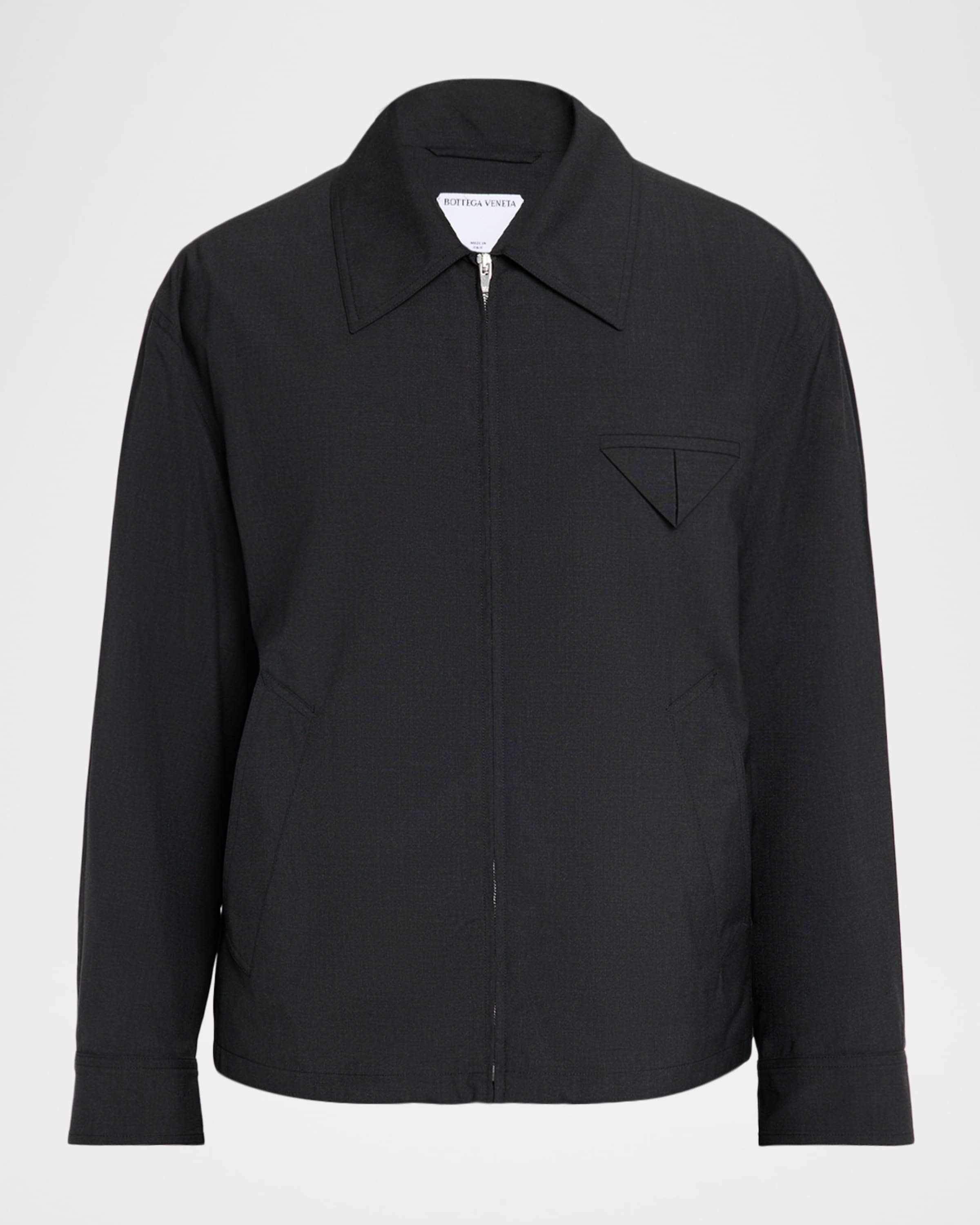 ジャケット BOTTEGA VENETA FULL-ZIP JACKET IN WOOL Bottega Veneta Men's Wool Triangle-Pocket Full-Zip Blouson