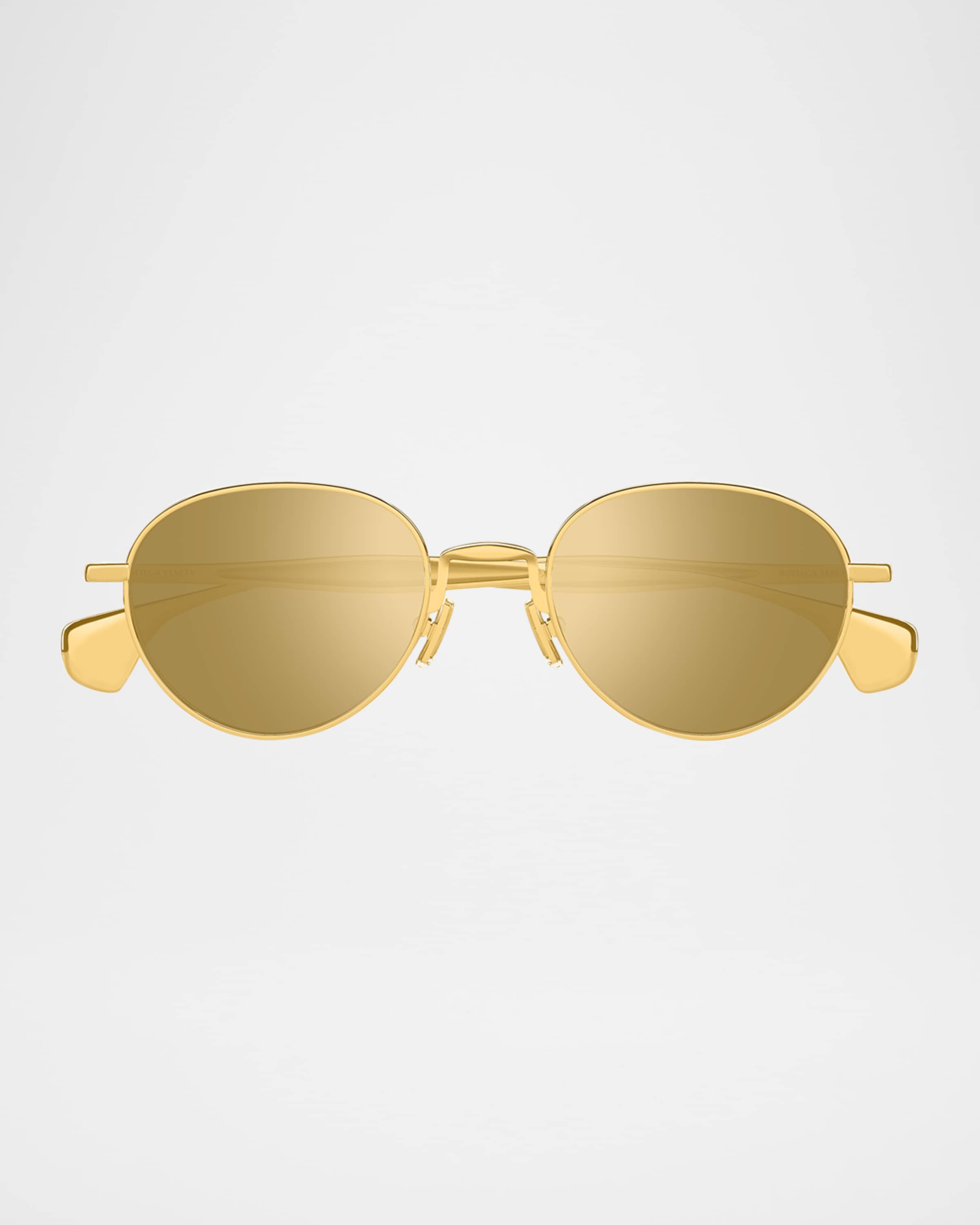 サングラス BOTTEGA VENETA Bottega Veneta - BV1396S - 002 (BV1396S 002) Bottega Veneta Unisex BV1396S Metal Round Sunglasses