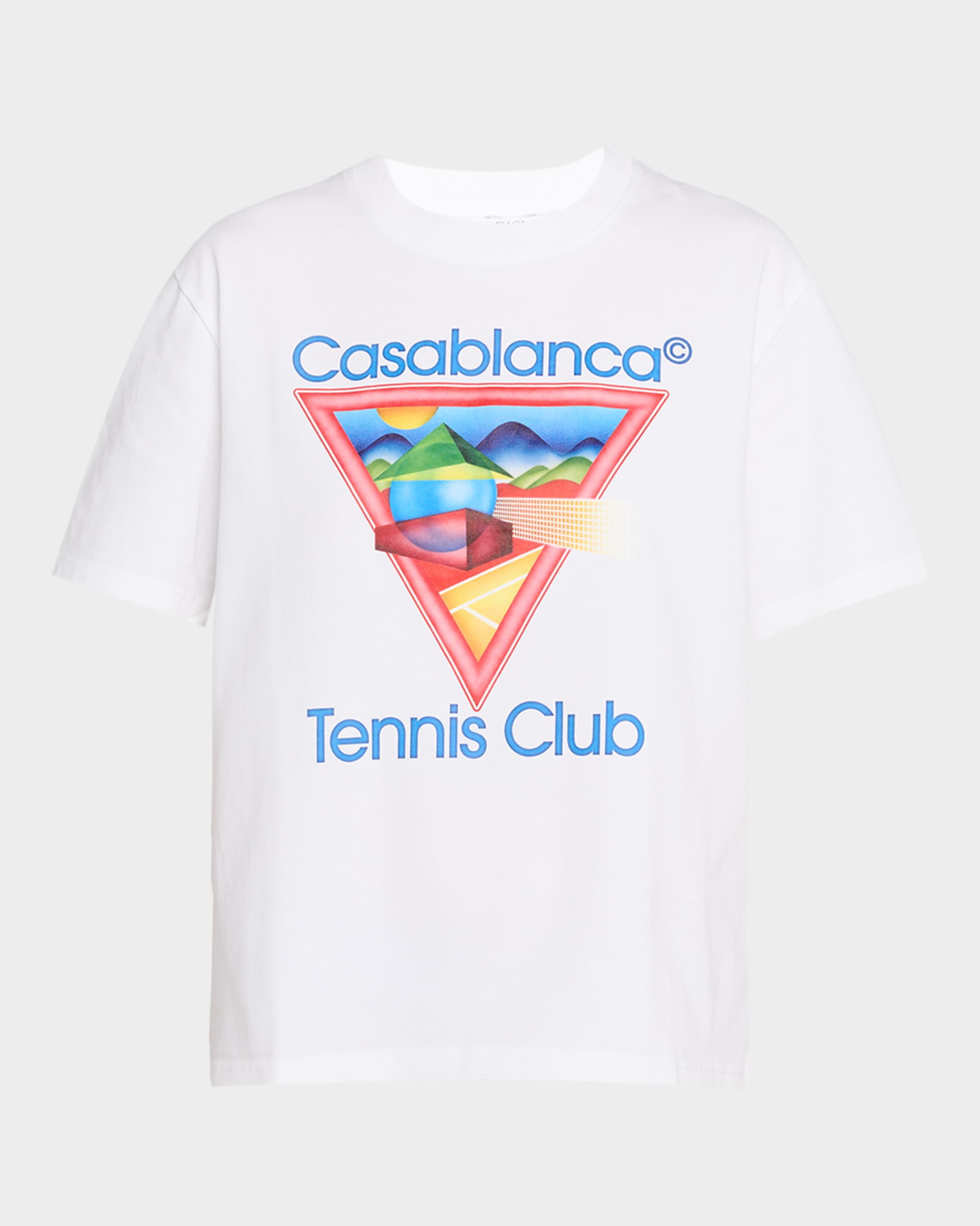 Tシャツ・カットソー Casablanca COTTON KNIT TENNIS SHIRT CASABLANCA Tennis Club Short-Sleeve T-Shirt | Neiman Marcus