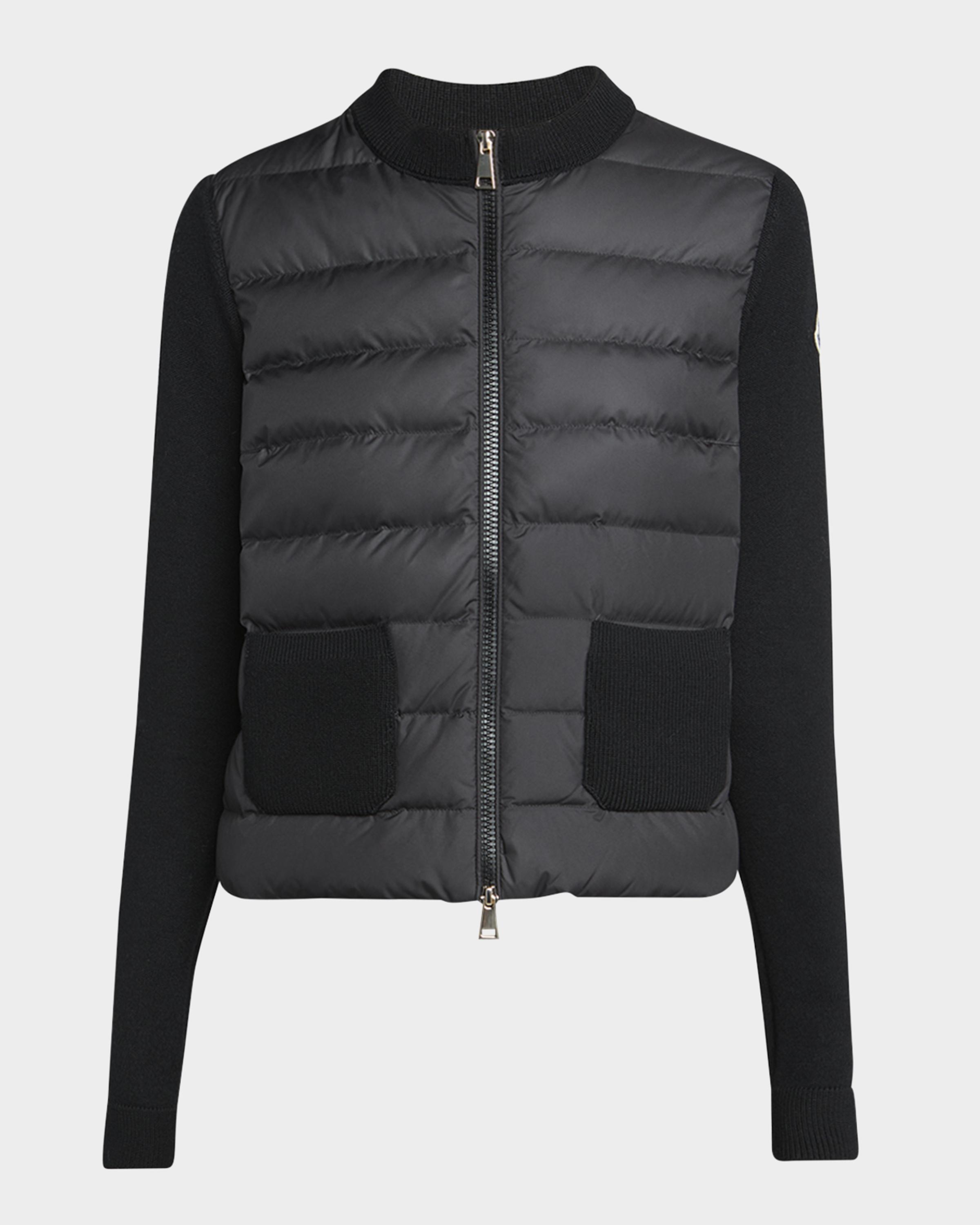 Moncler Padded Wool Zip-Up Cardigan | Neiman Marcus