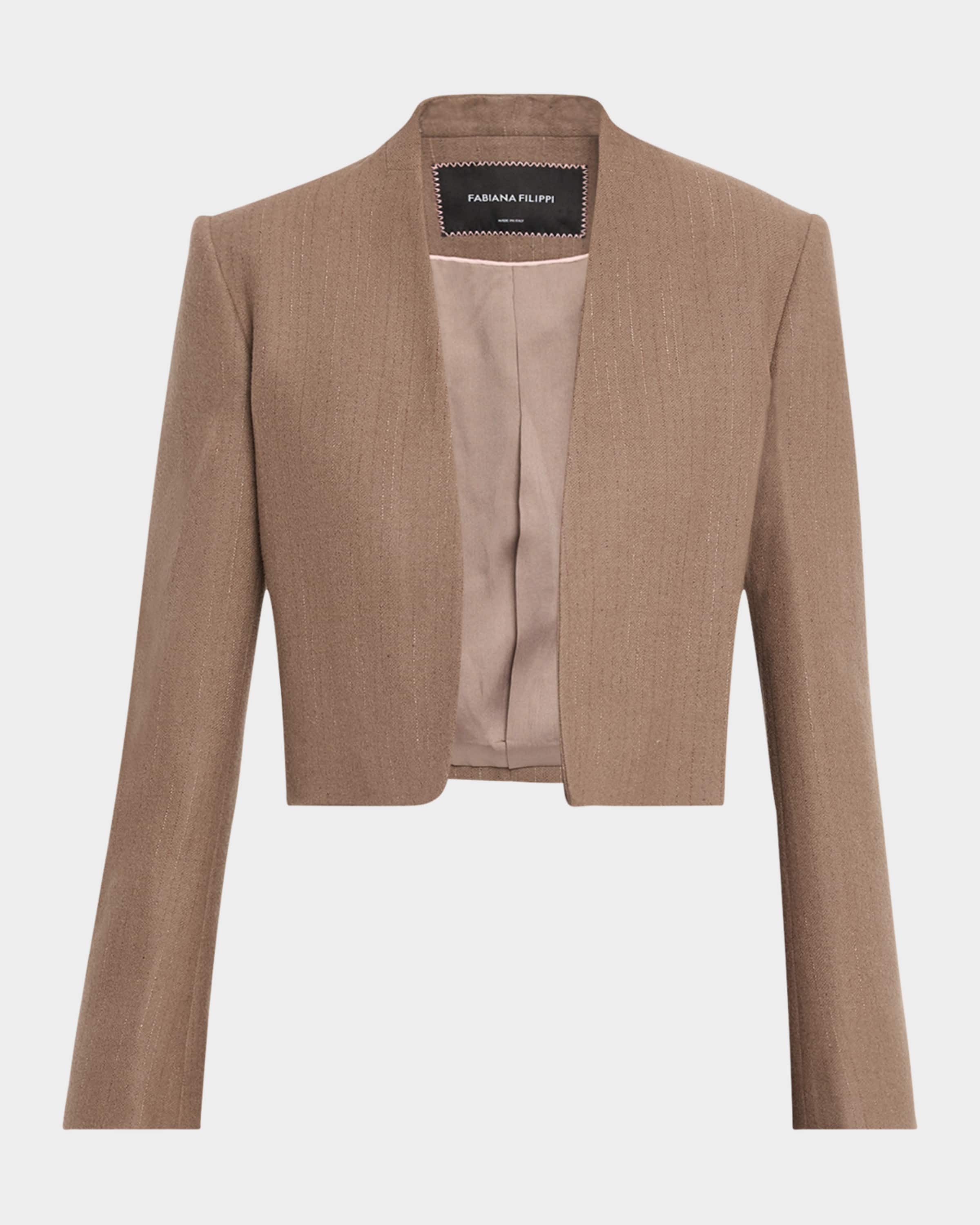FABIANA FILIPPI Cropped Pinstripe Jacket | Neiman Marcus