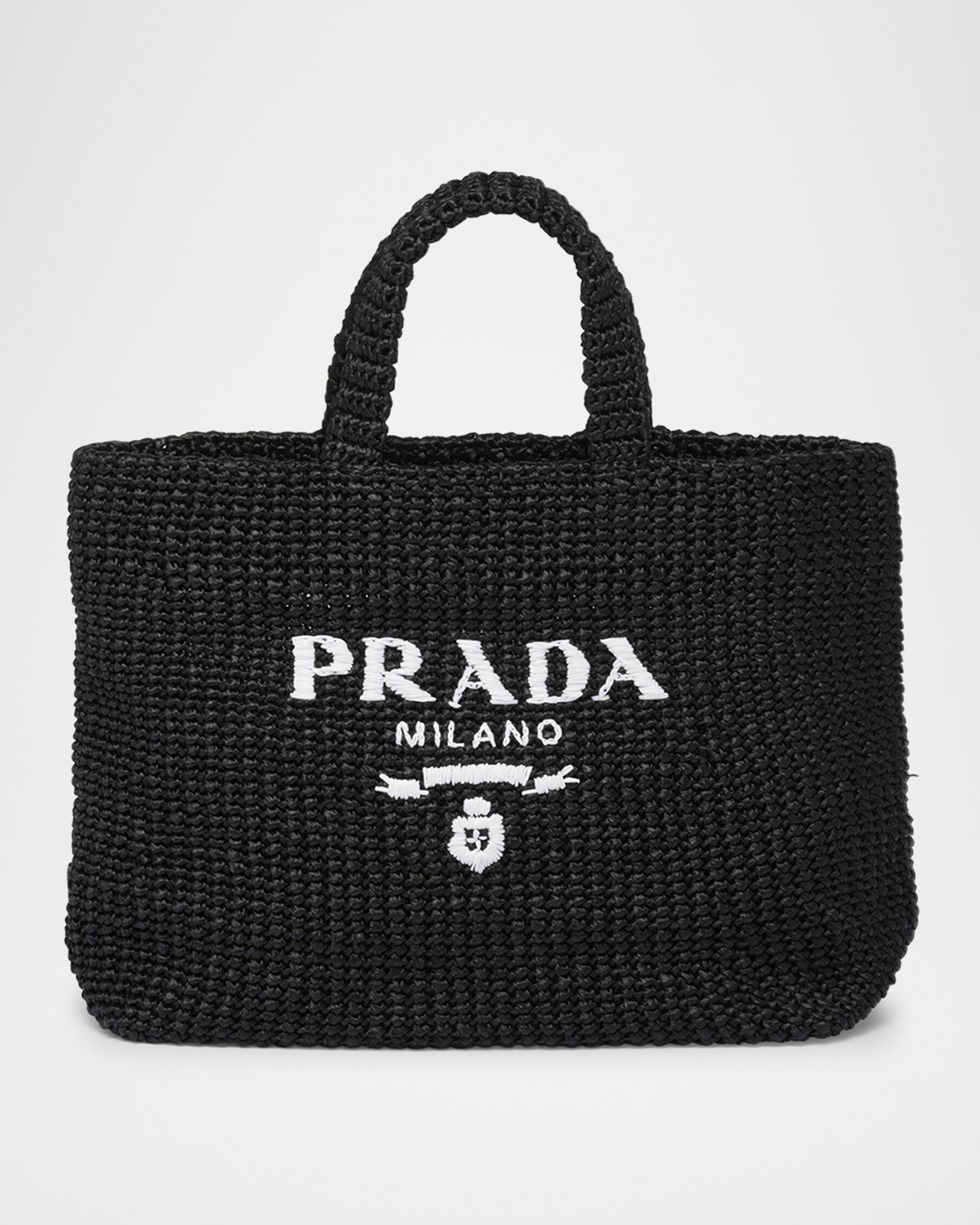 Prada Logo Raffia Tote Bag | Neiman Marcus