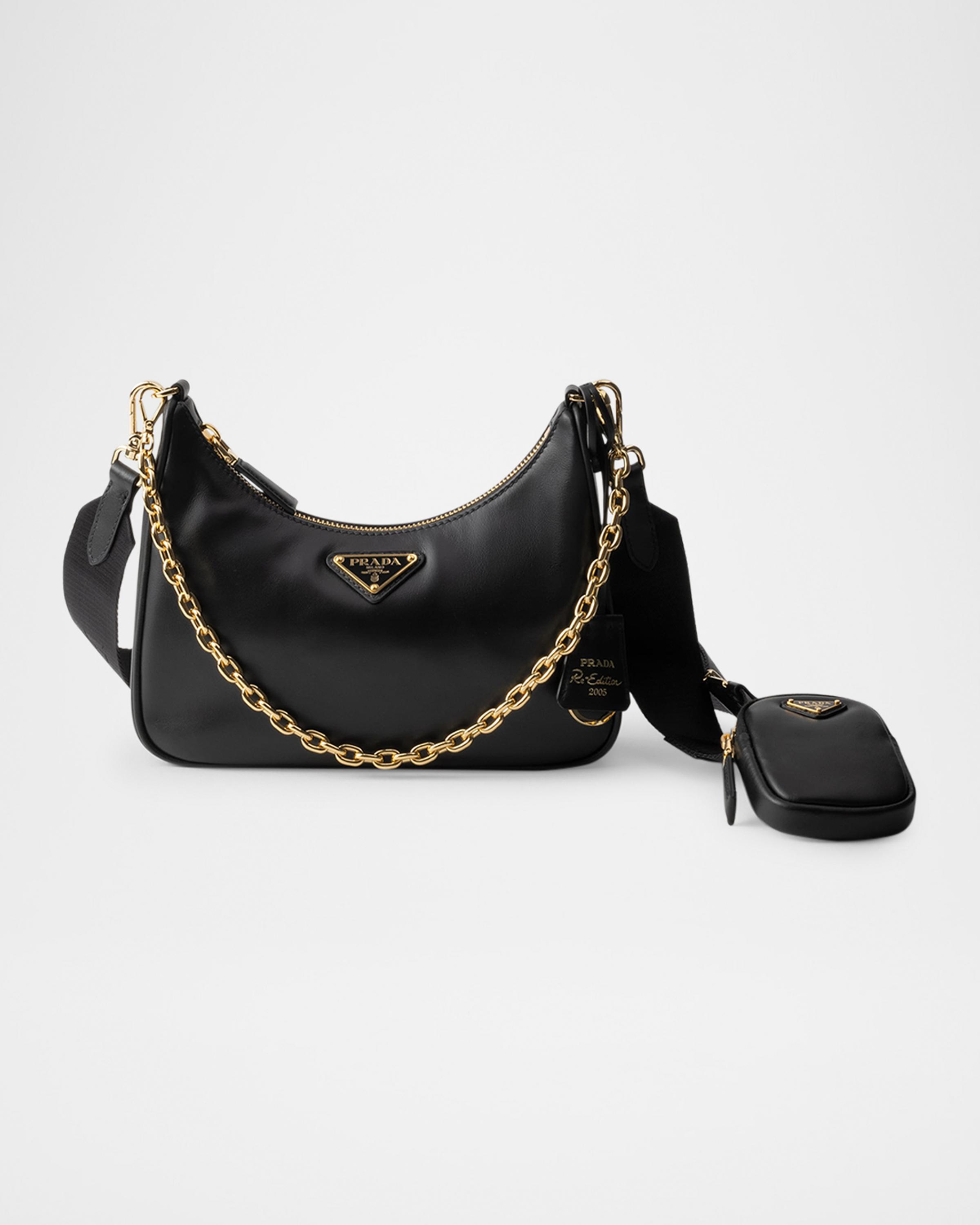 PRADA SHOULDER BAG LEATHER × NYLON Prada Re-Edition 2005 Leather Shoulder Bag | Neiman Marcus