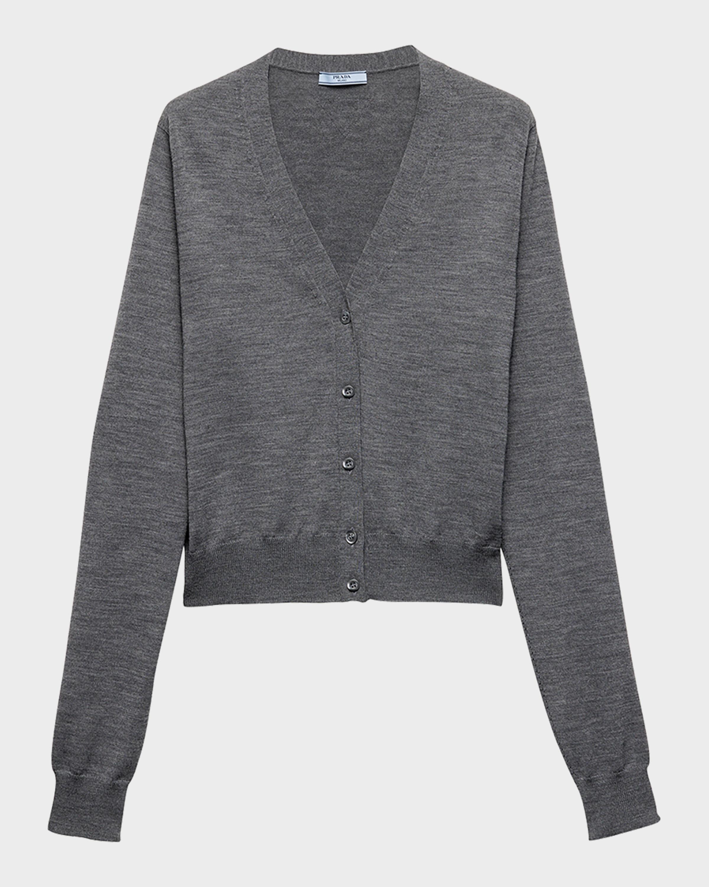 Prada V-Neck Wool Cardigan | Neiman Marcus