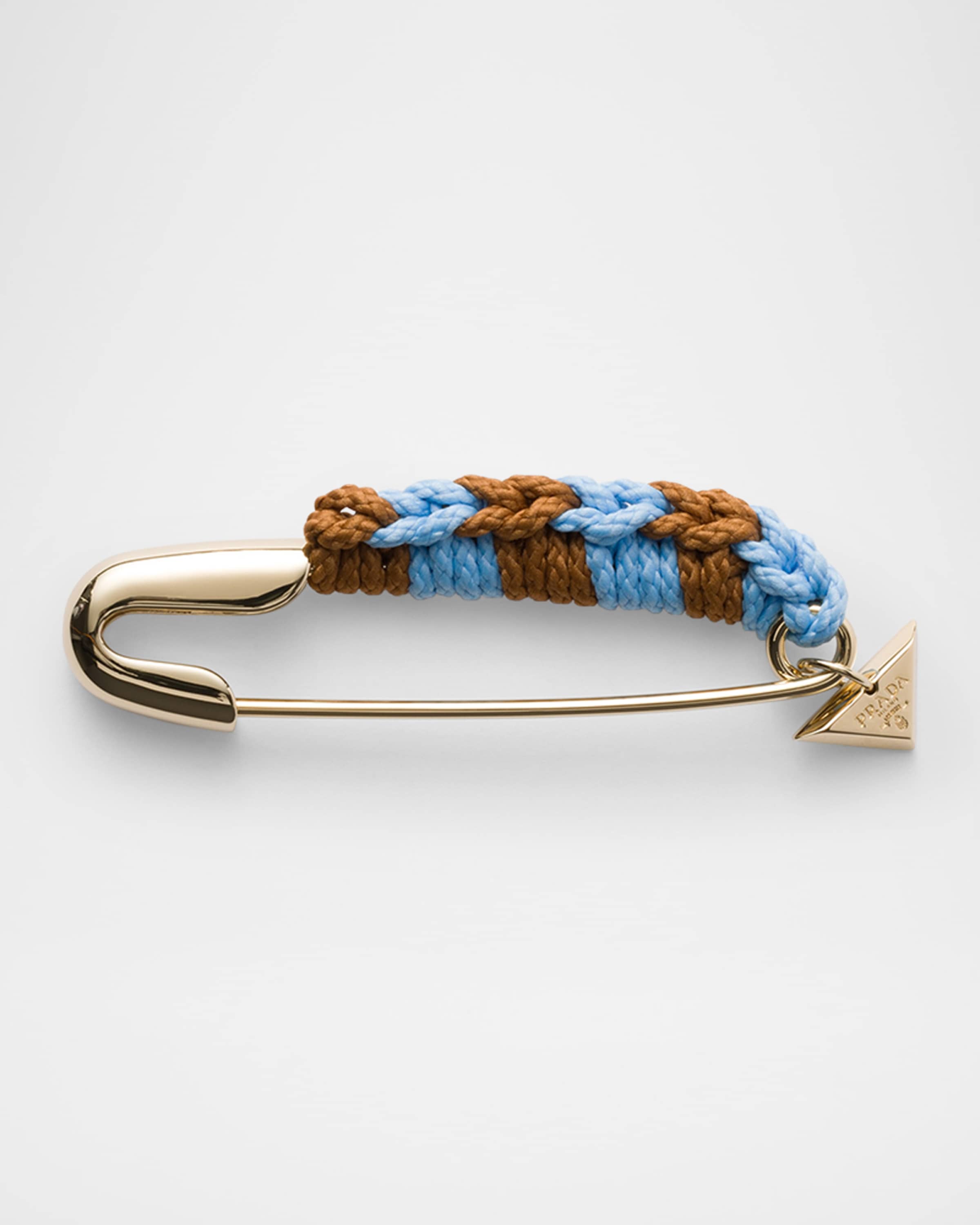 ︎︎︎︎☑︎PRADA プラダ パドロック クロシェット Prada Crochet Safety Pin Brooch | Neiman Marcus